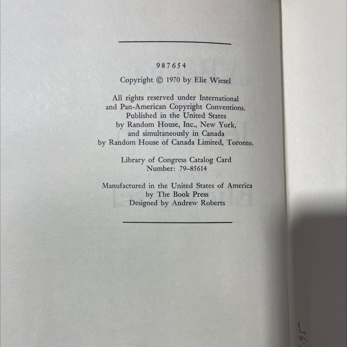 a beggar in jerusalem book, by Elie Wiesel, 1970 Hardcover image 3