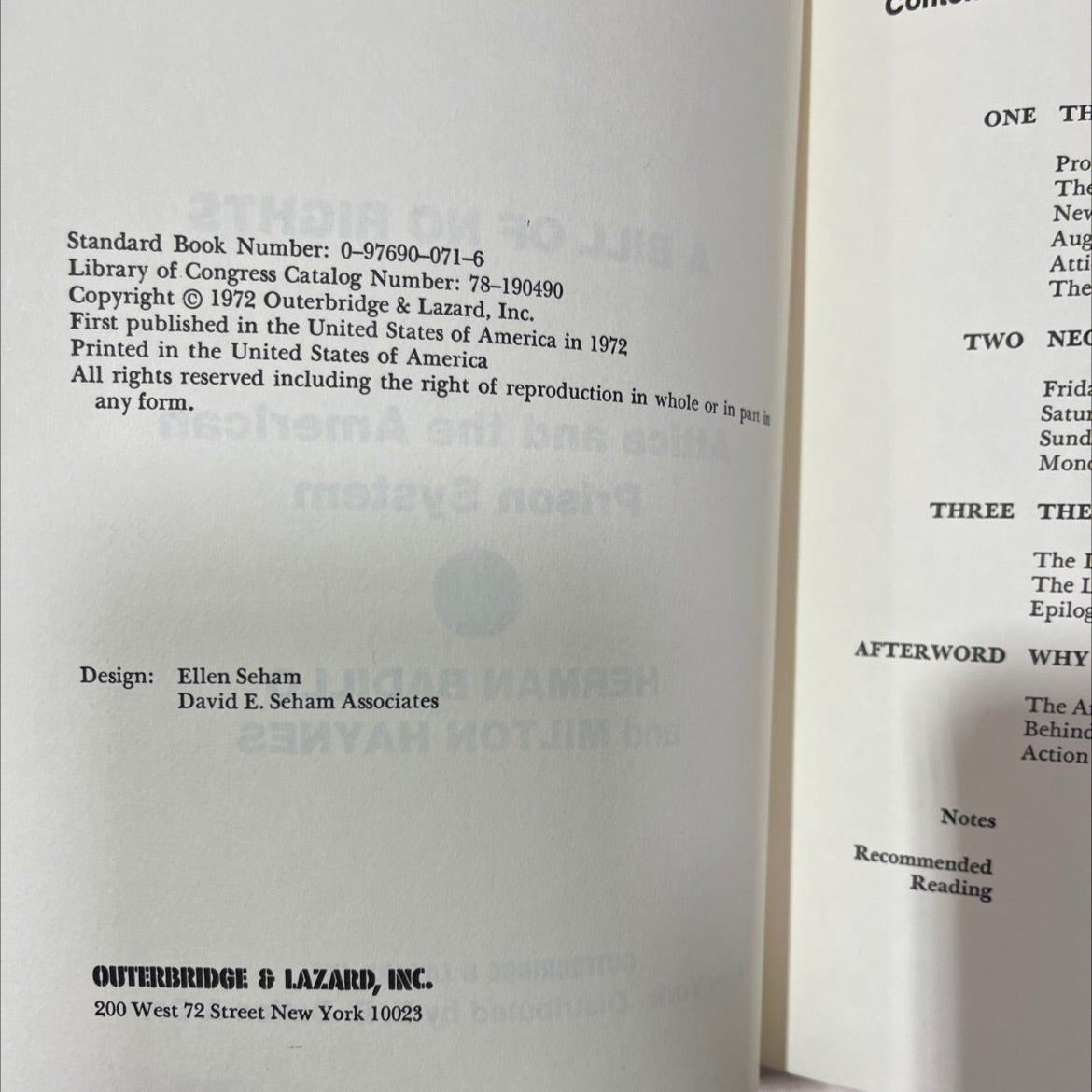 a bill of no rights attica and the american prison system book, by herman badillo and milton haynes, 1972 Hardcover, image 3