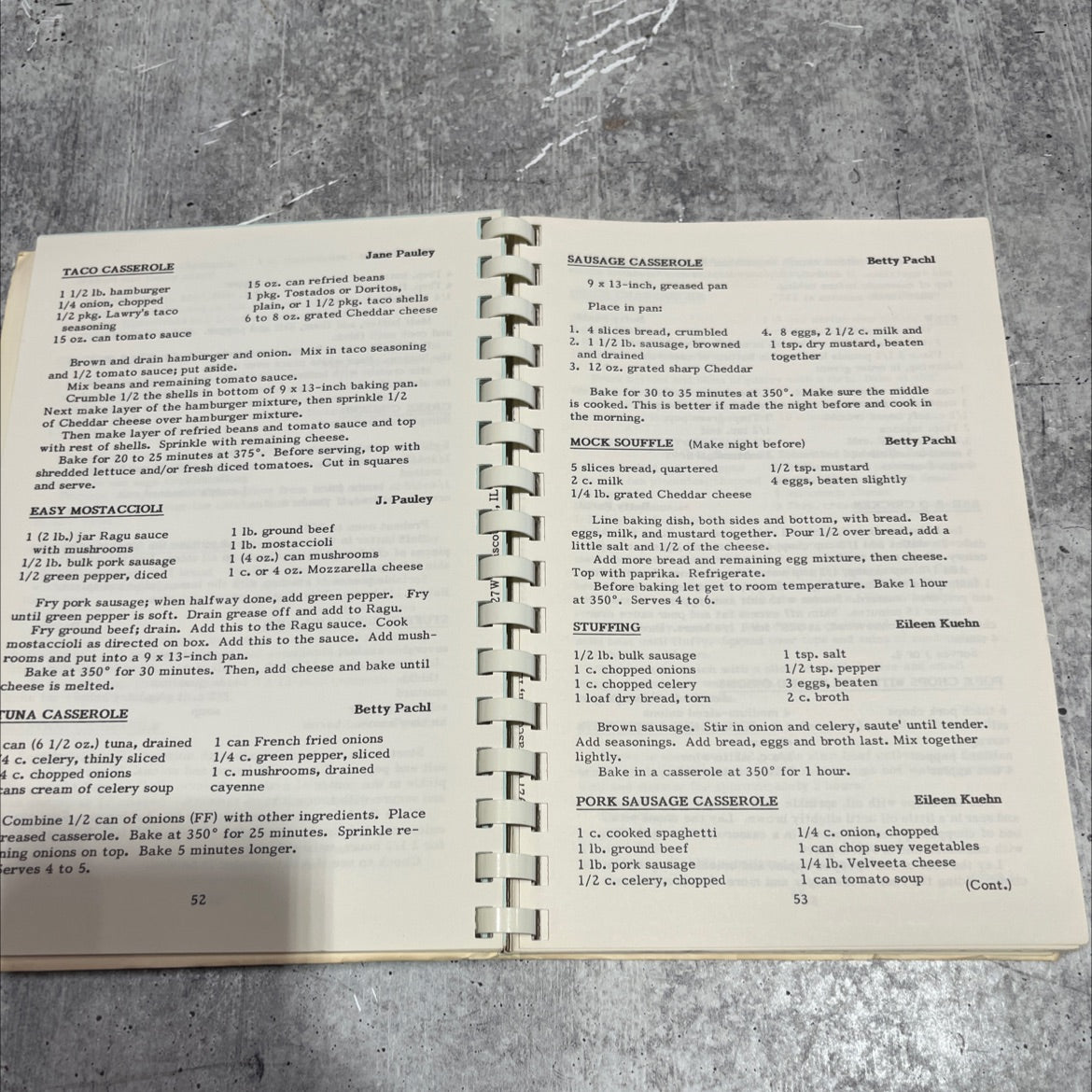 a book of favorite recipes book, by mascouth tuesday woman's club, inc., 1987 Paperback image 4