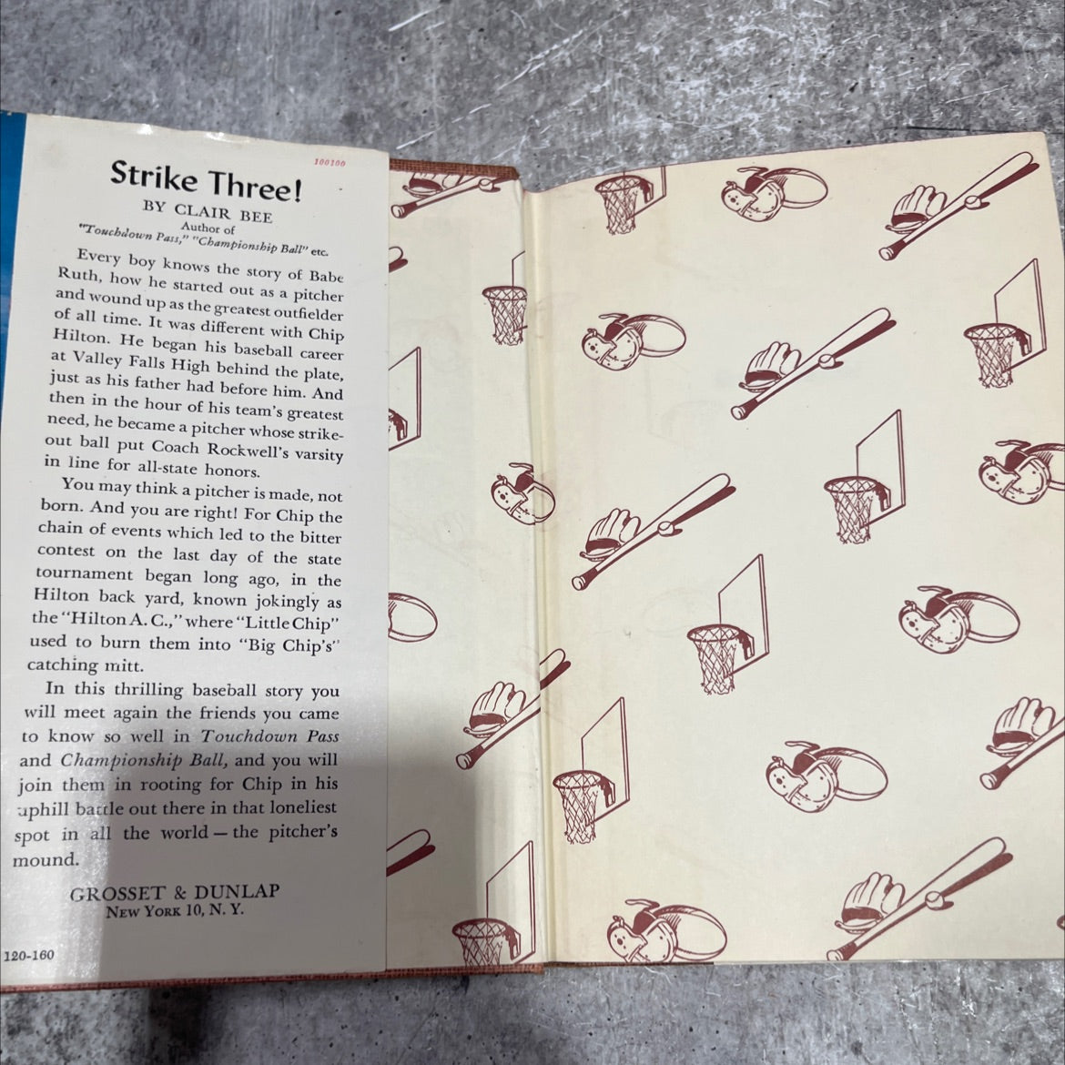 a chip hilton sports story strike three book, by clair bee, 1991 Hardcover image 4