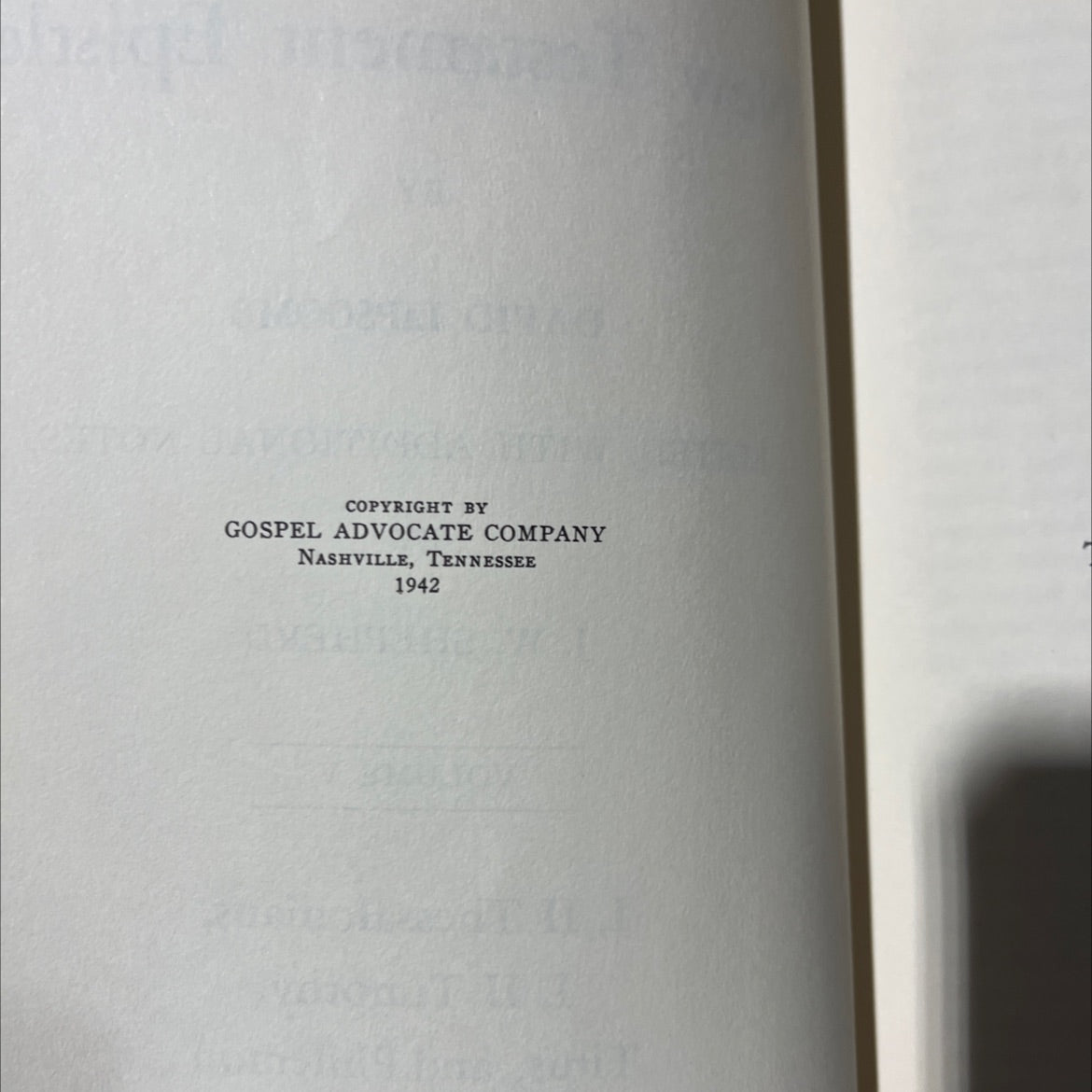 a commentary on the new testament epistles book, by david lipscomb, 1942 Hardcover image 3