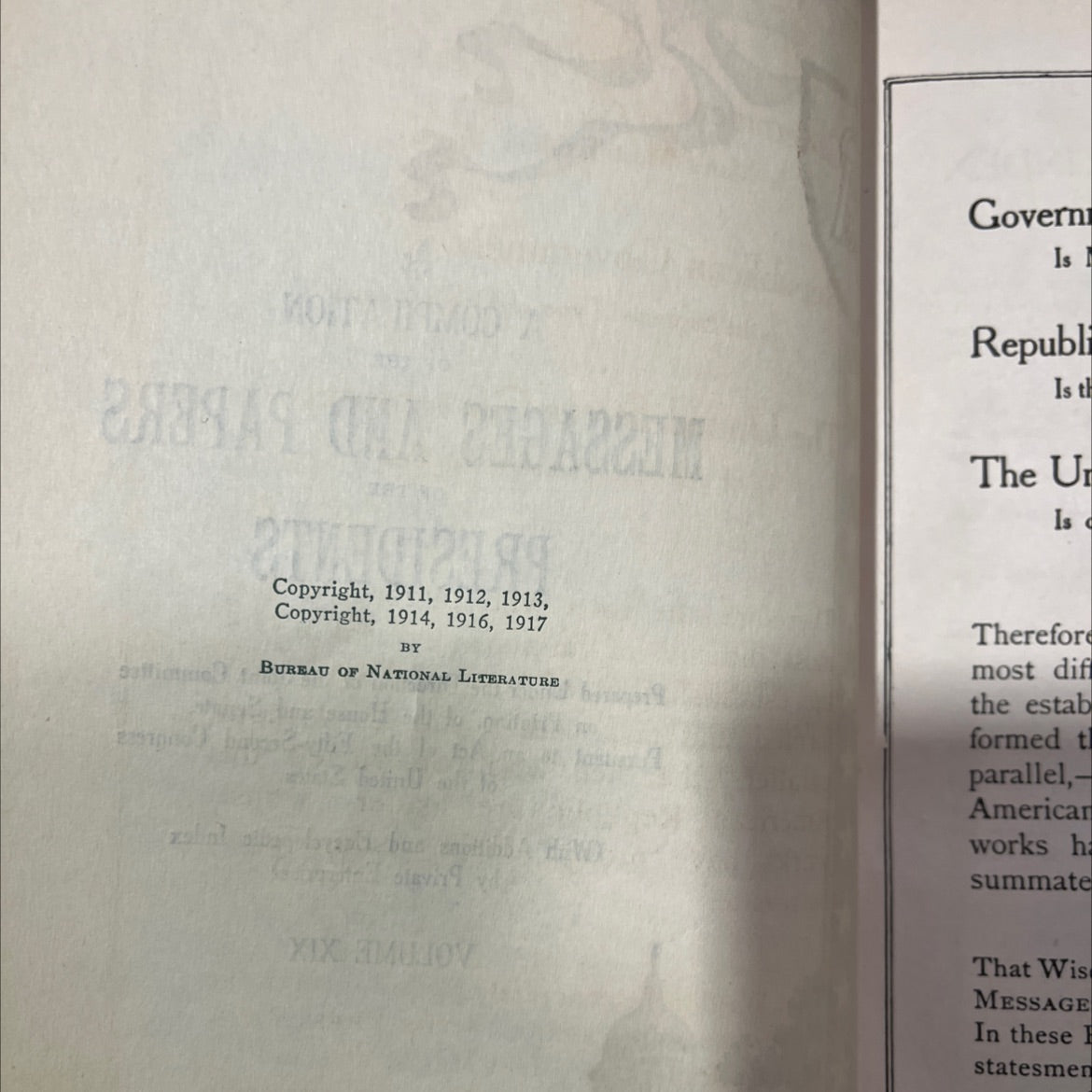 a compilation of the messages and papers of the presidents book, by unknown, 1917 Leather image 3