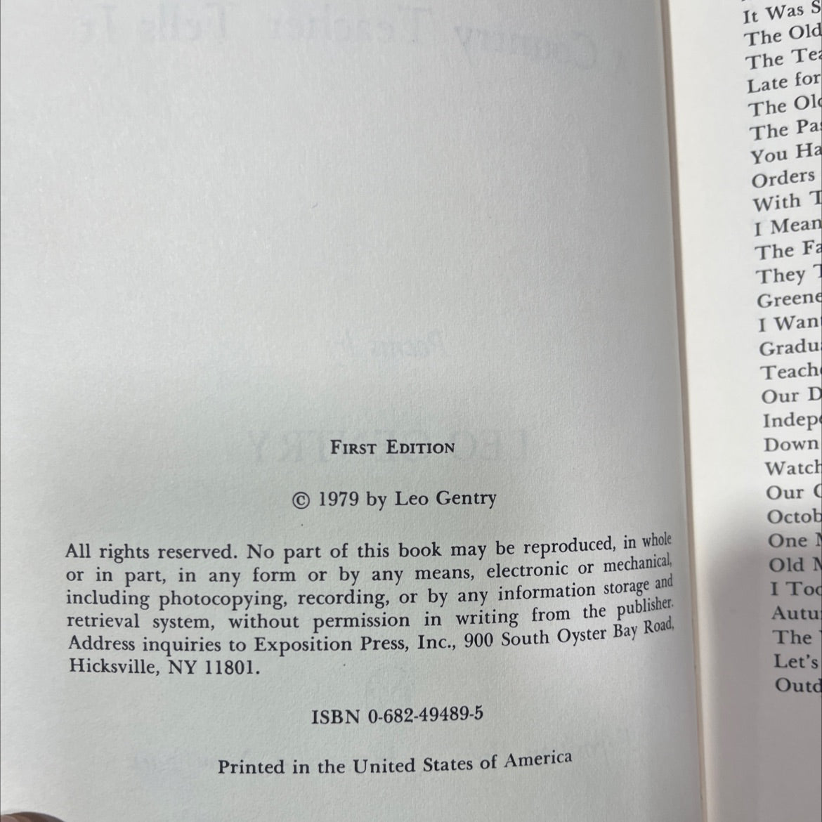 a country teacher tells it book, by leo gentry, 1979 Hardcover image 3