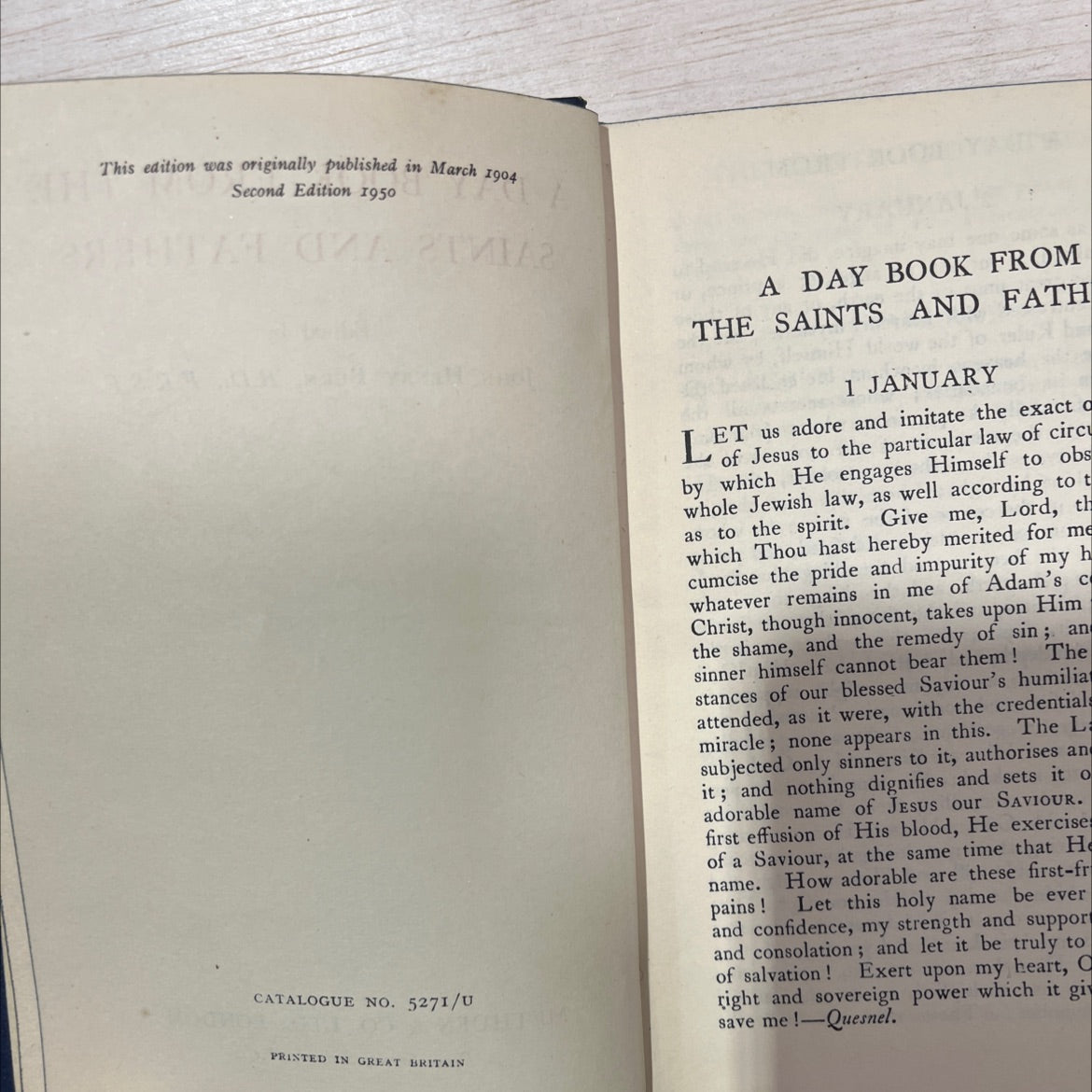 a day book from the saints and fathers book, by john henry burn, 1950 Hardcover, Vintage image 3