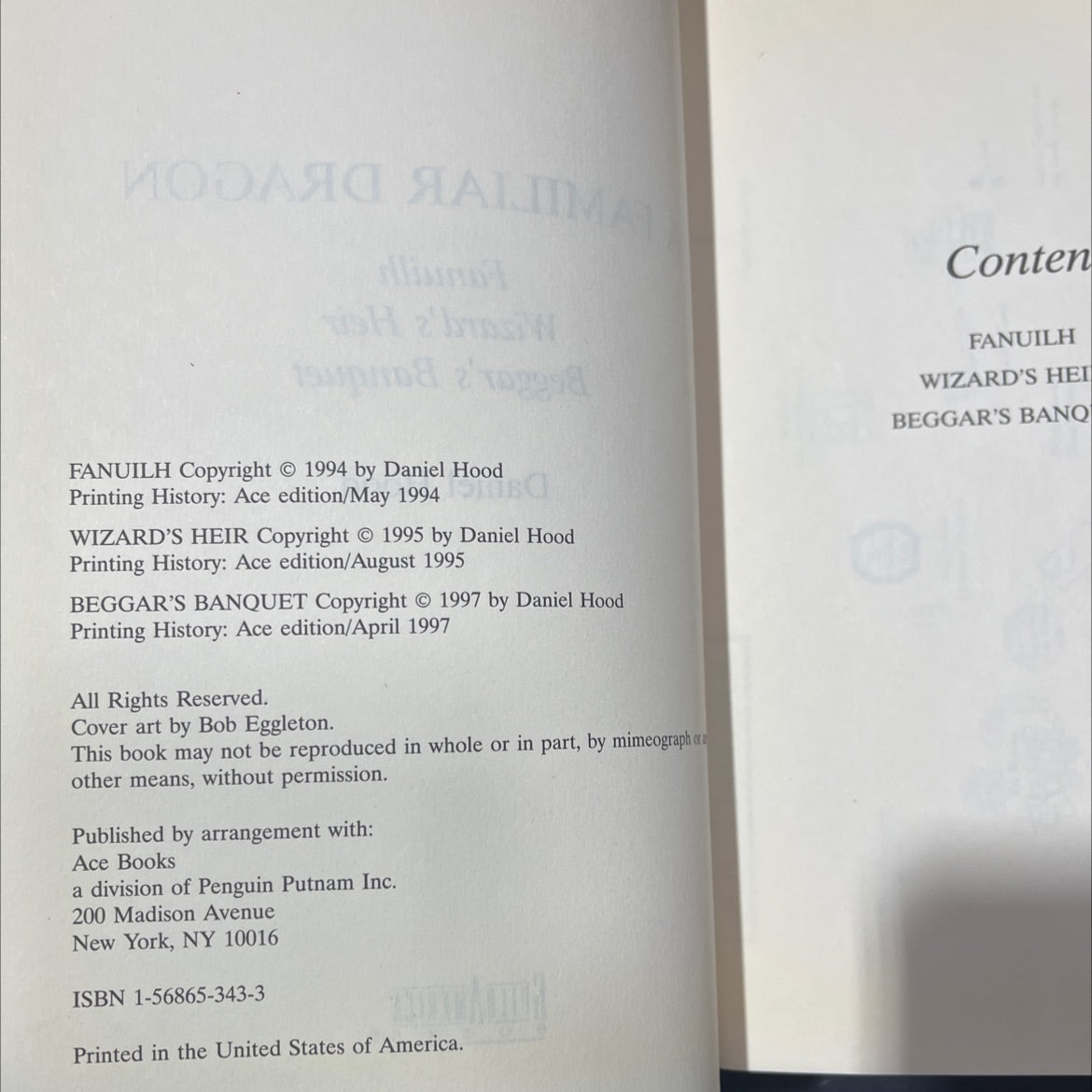 a familiar dragon book, by Daniel Hood, 1997 Hardcover image 3