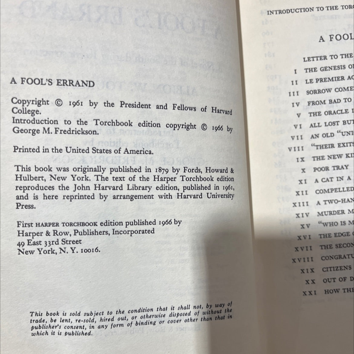 a fool's errand a novel of the south during reconstruction book, by albion w. tourgée, 1966 Paperback image 3