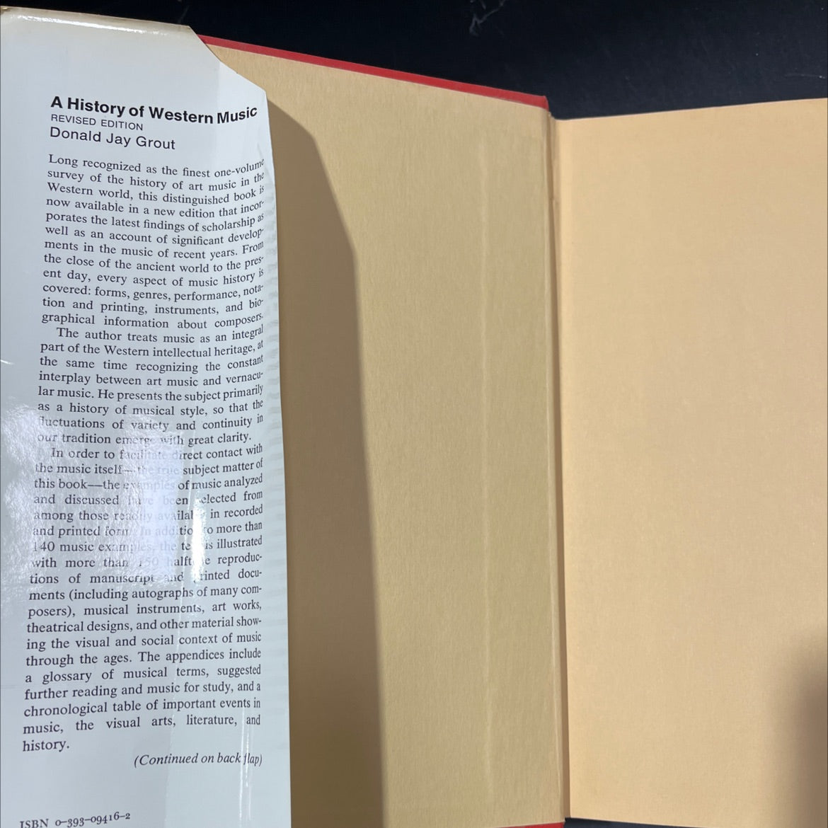 a history of western music book, by Donald Jay Grout, 1973 Hardcover image 4