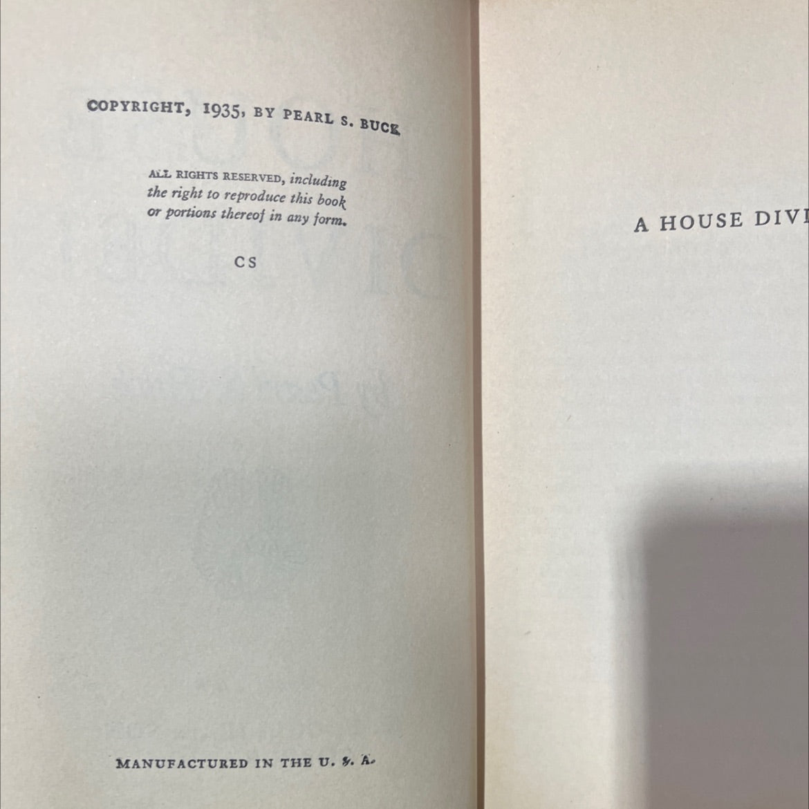 a house divided book, by pearl s. buck, 1935 Hardcover image 3