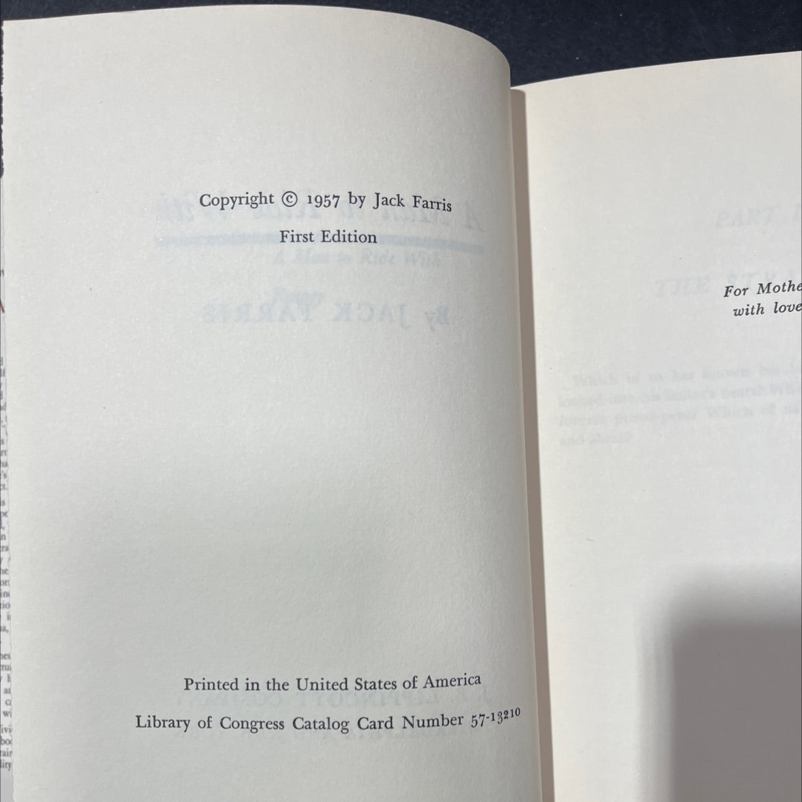 a man to ride with book, by jack farris, 1957 Hardcover image 3