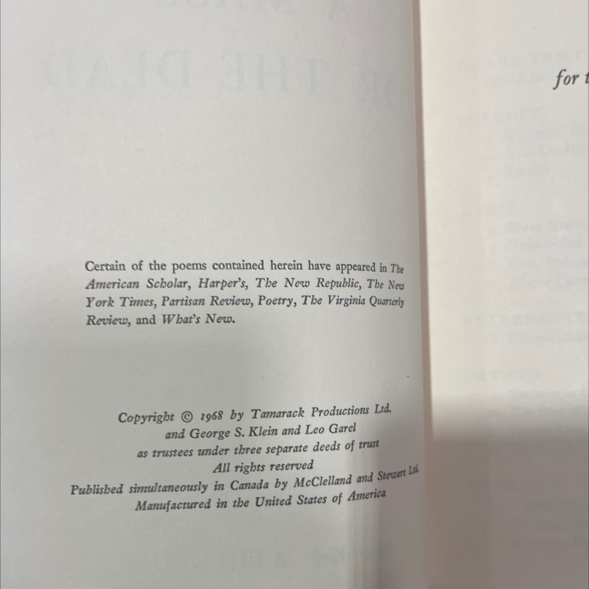 a mass for the dead book, by william gibson, 1968 Hardcover, Vintage image 3