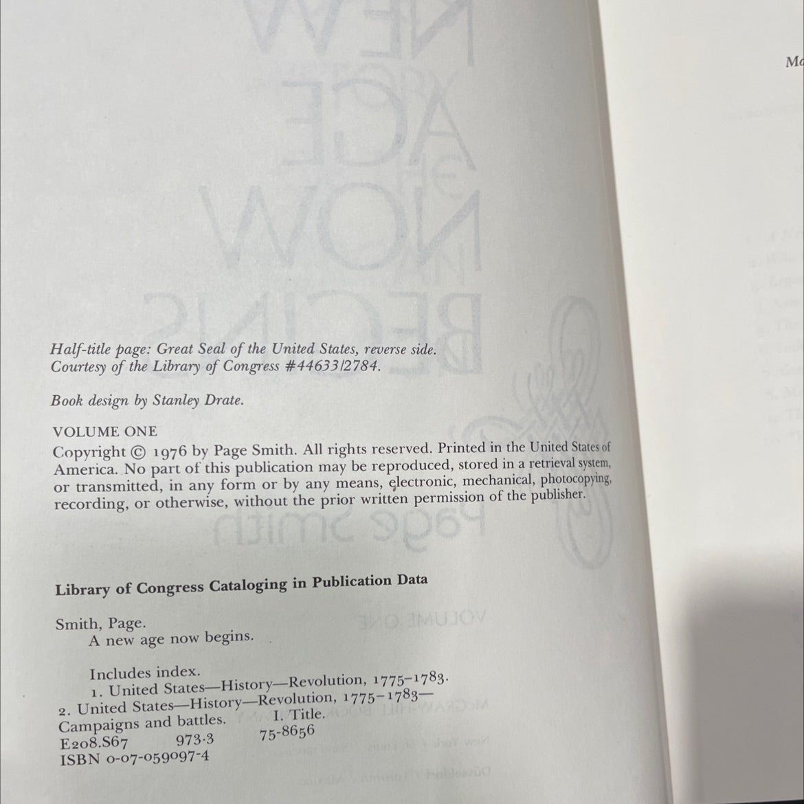 a people's history of the american revolution new age now begins book, by Page Smith, 1976 Hardcover image 3