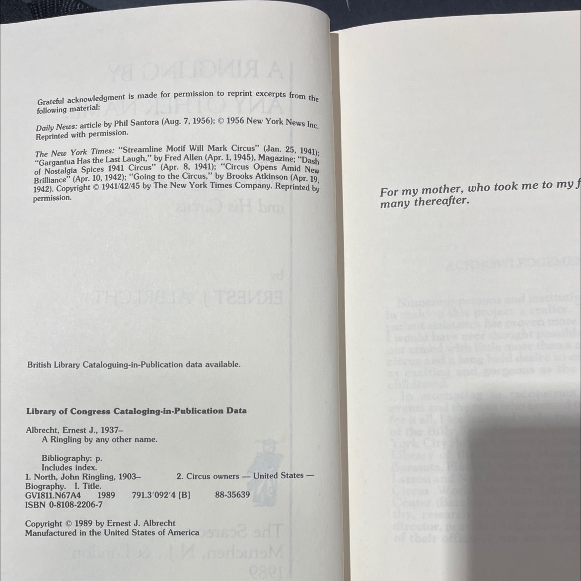 a ringling by any other name: the story of john ringling north and his circus book, by ernest j. albrecht, 1989 image 3