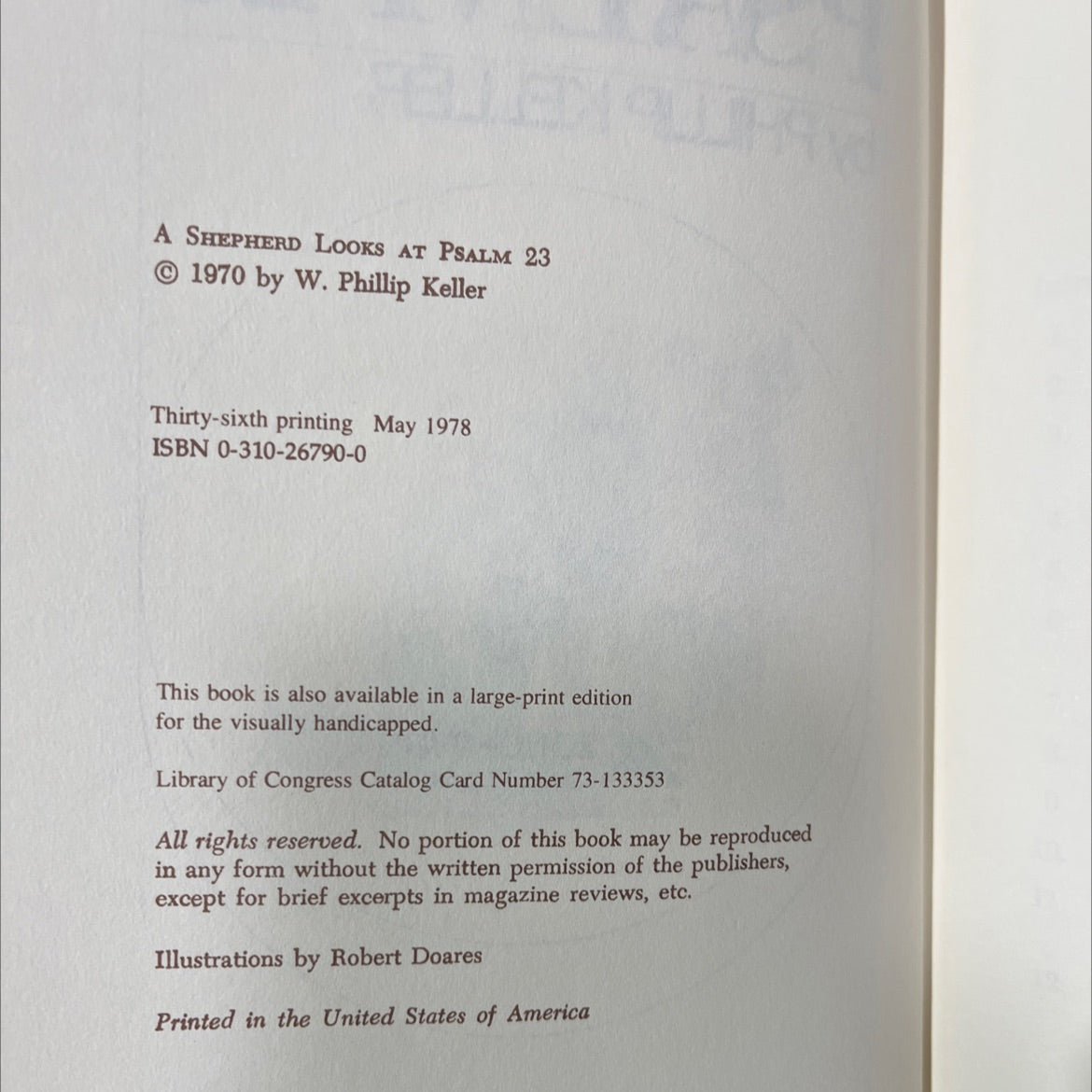 a shepherd looks at psalm 23 book, by w. phillip keller, 1978 Hardcover image 3