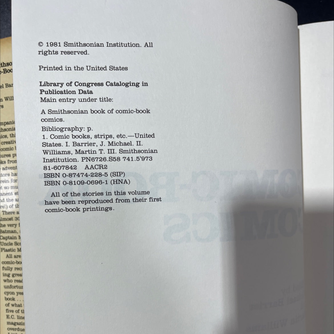 a smithsonian book of comic-book comics book, by Michael Barrier, Martin Williams, 1981 Hardcover, Vintage image 3