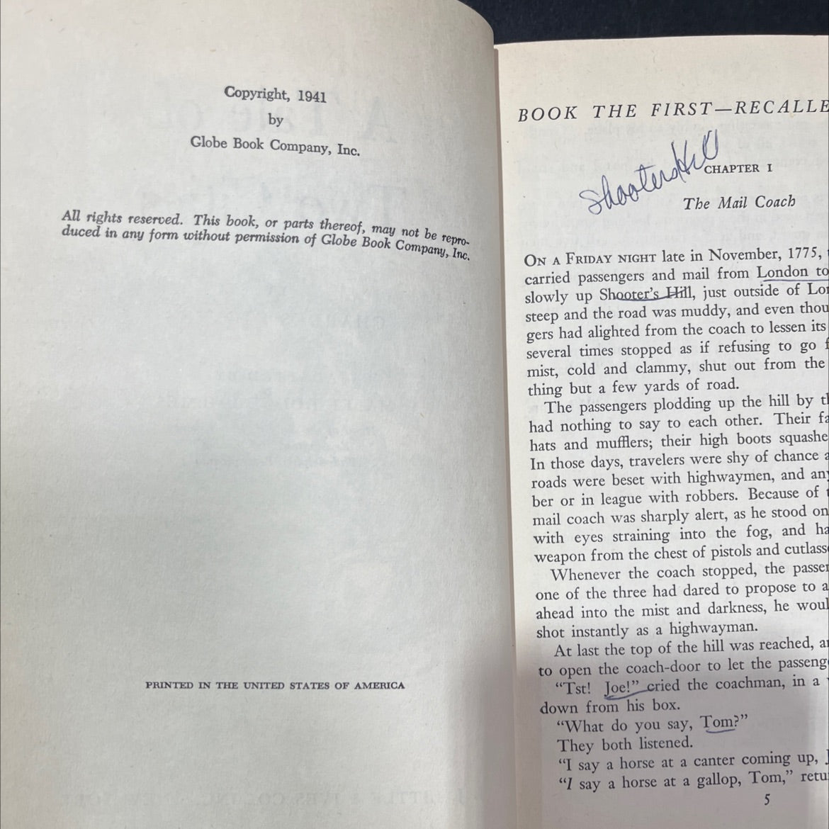 a tale of two cities book, by charles dickens, 1941 Hardcover, Heavily Used image 3