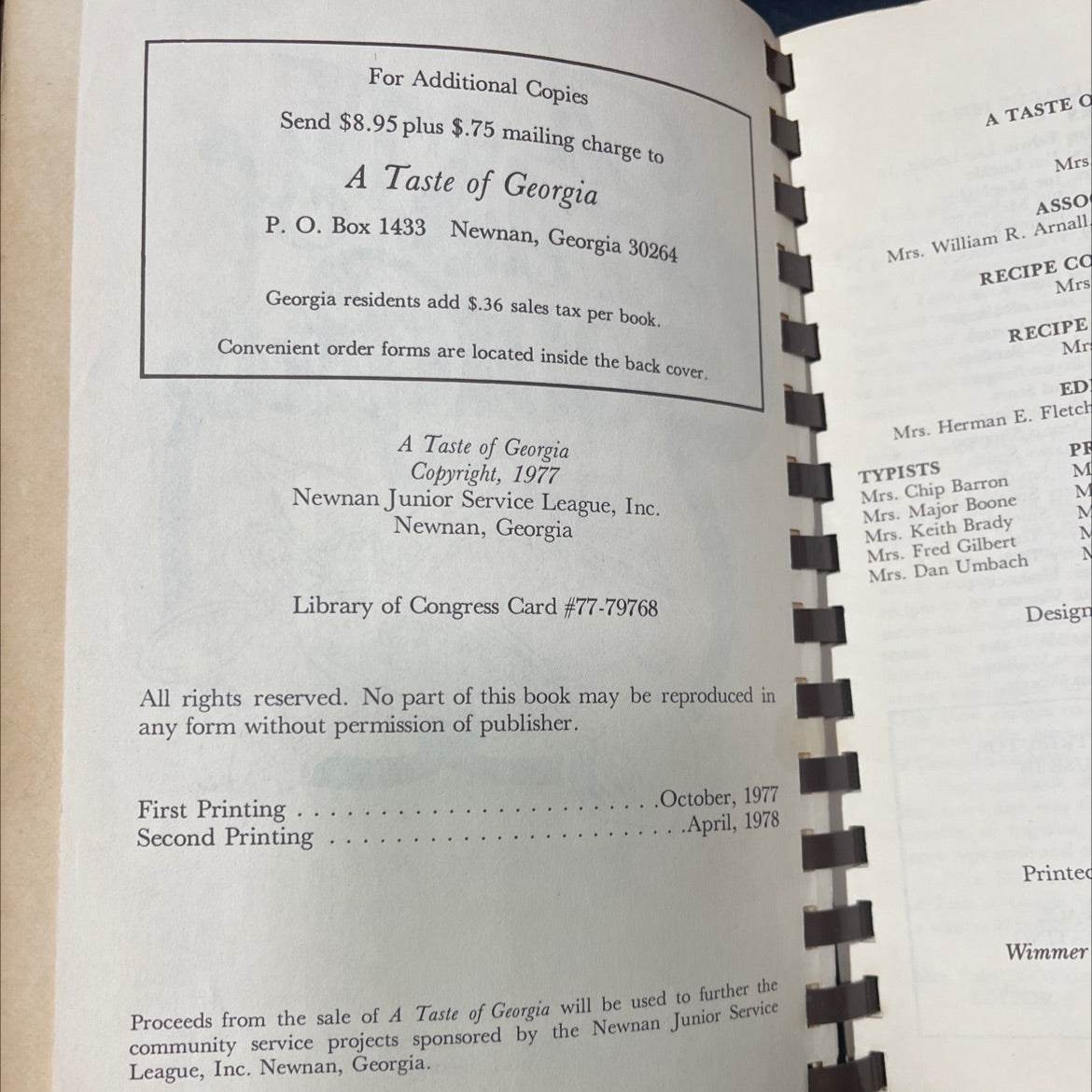 a taste of georgia book, by georgia douddoodd ddodd, 1978 Hardcover image 3