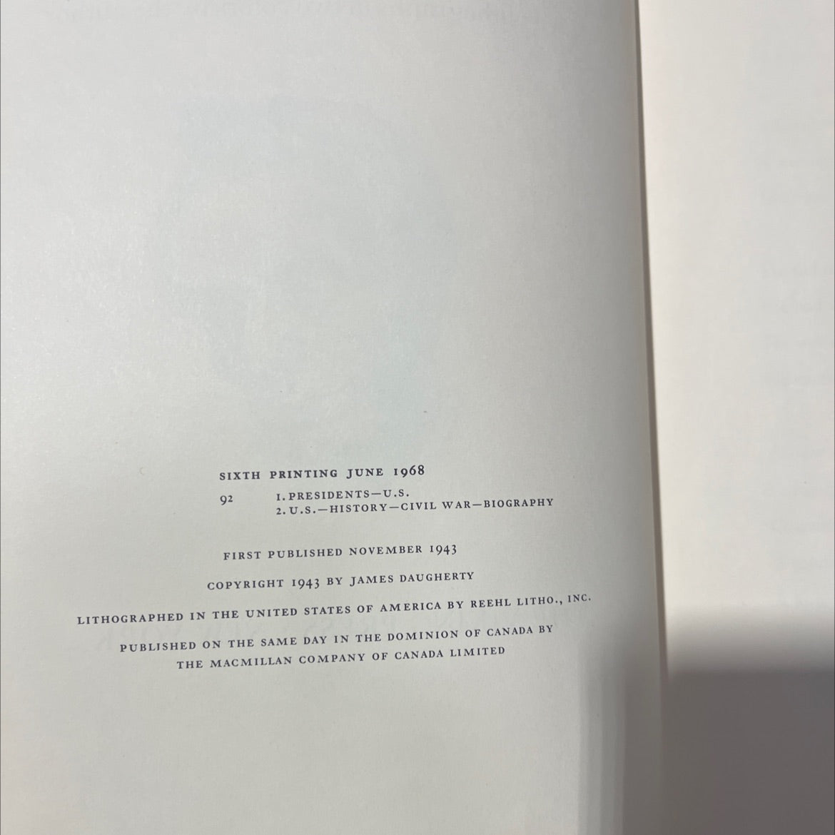 abraham lincoln book, by james daugherty, 1968 Hardcover image 3