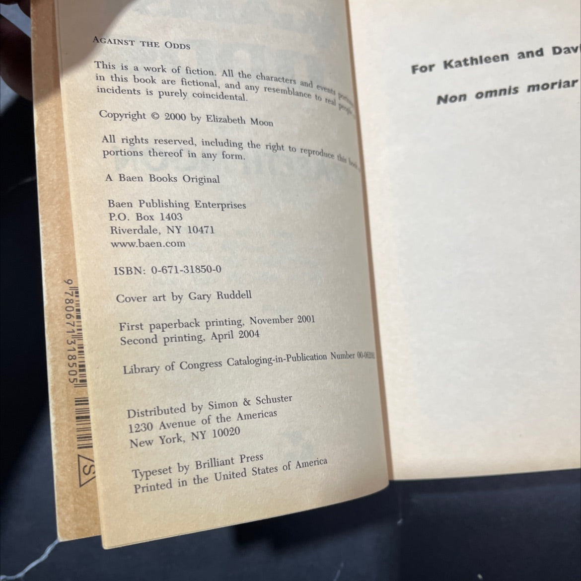 against the odds book, by elizabeth moon, 2004 Paperback image 3