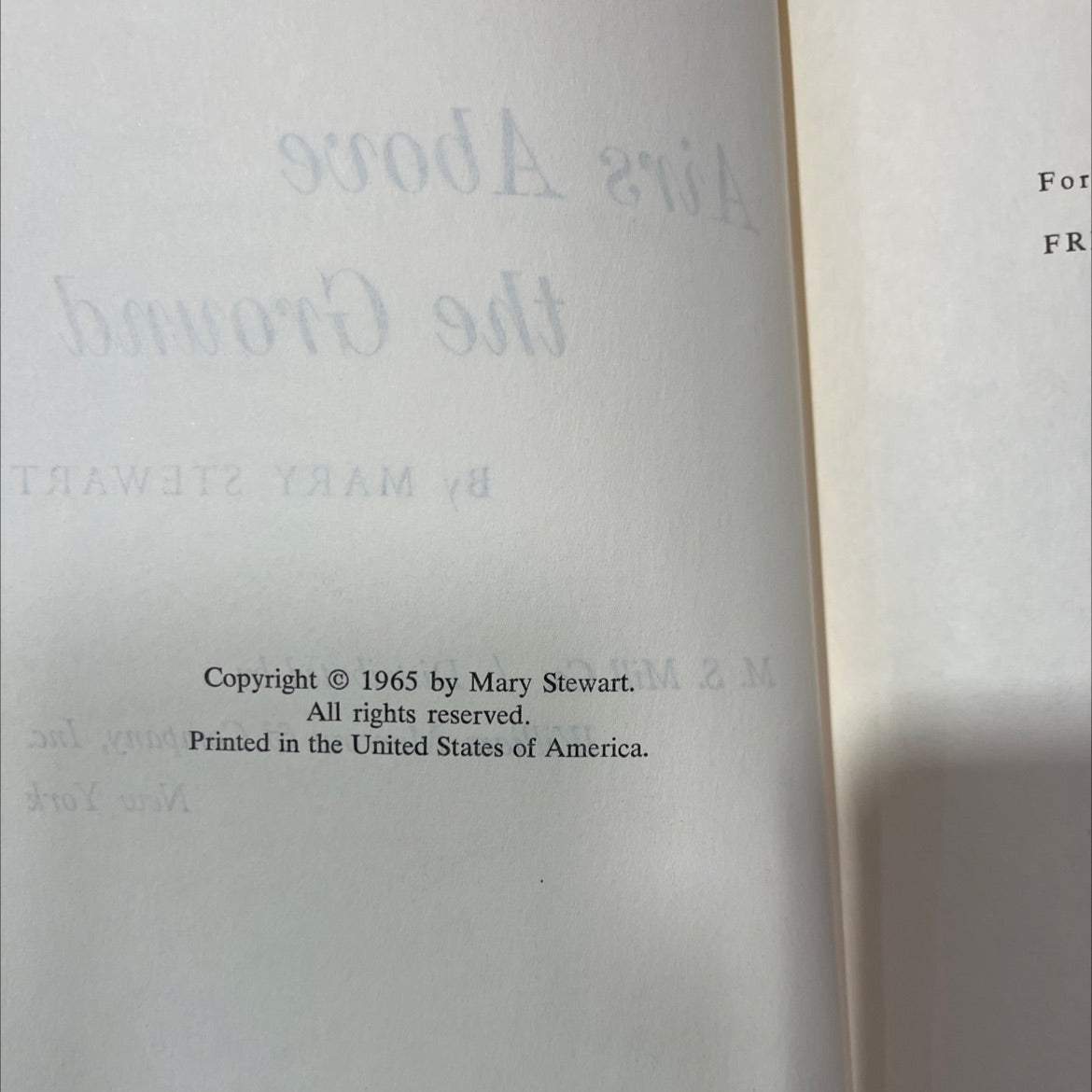 airs above the ground book, by mary stewart, 1965 Hardcover image 3