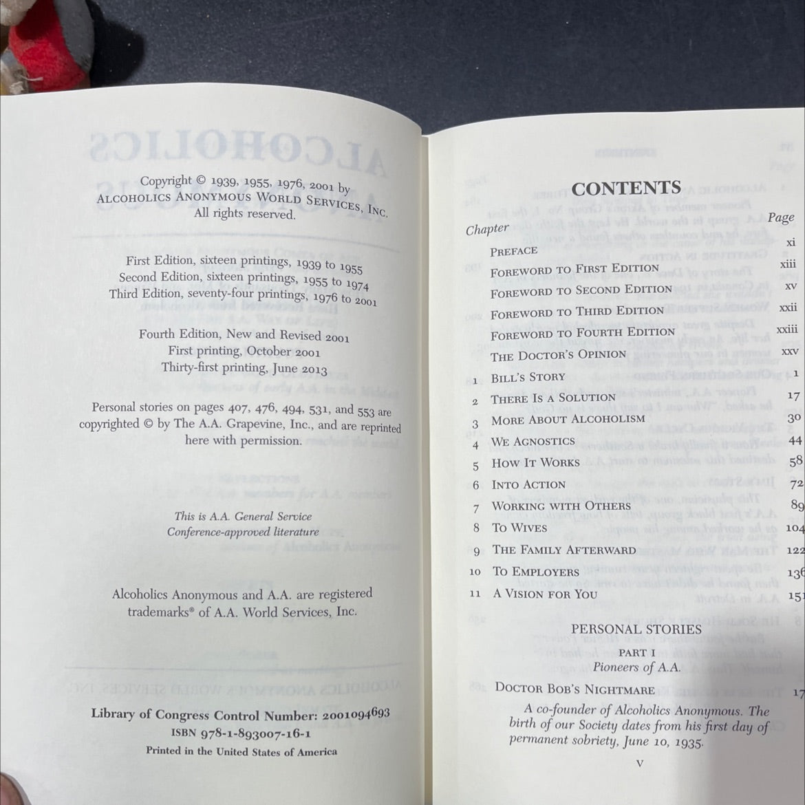 alcoholics anonymous book, by alcoholics anonymous world services, inc., 2001 Hardcover image 3