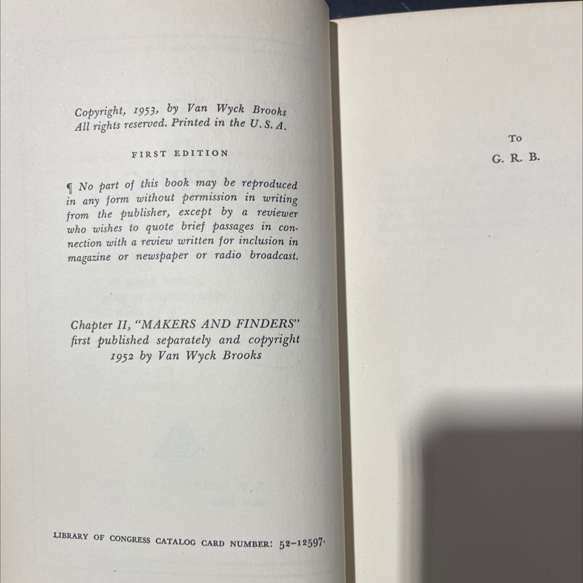 america, the writer in america an ming-of-age, in america book, by van wyck brooks, 1953 Hardcover image 3