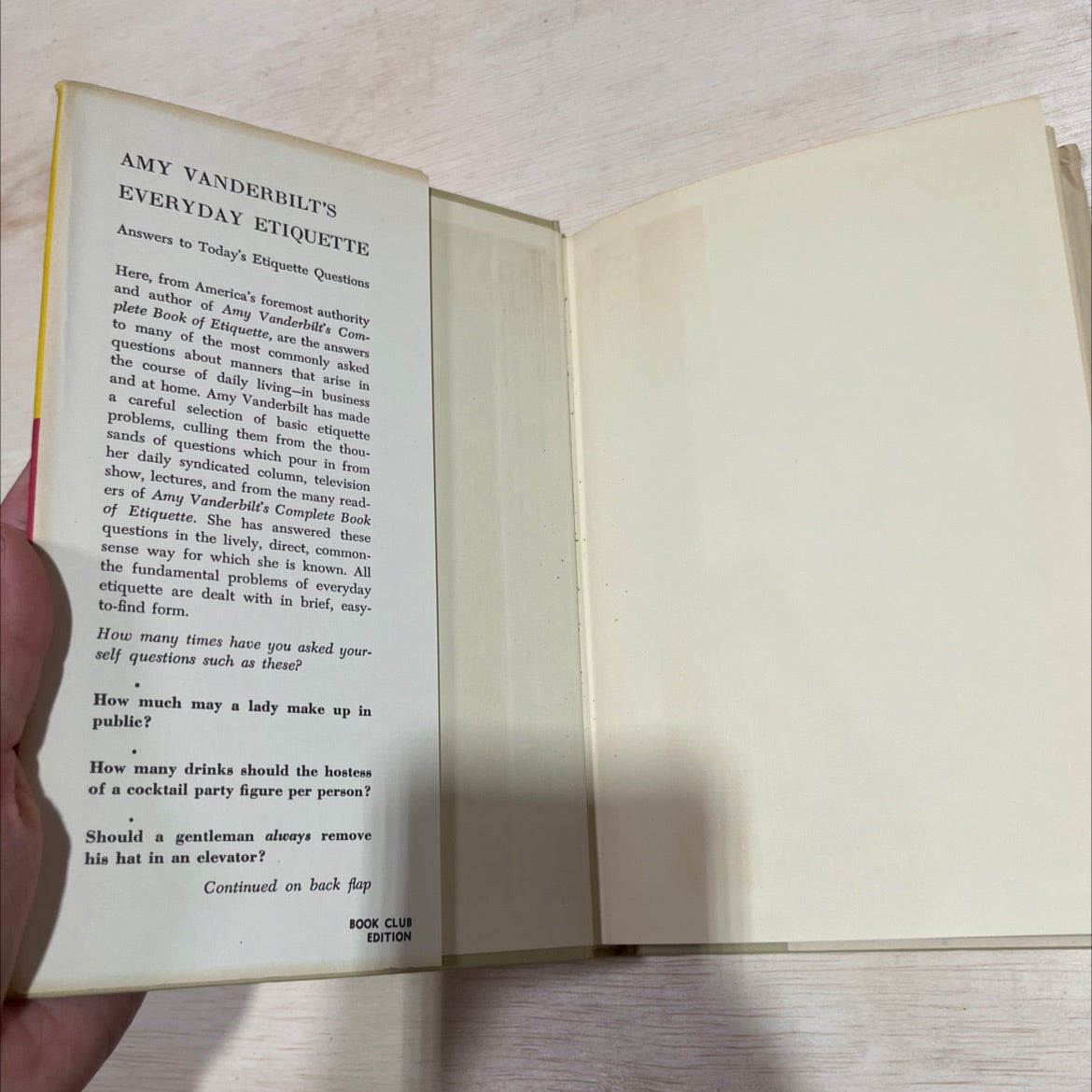 amy vanderbilt's everyday etiquette answers to today's etiquette questions book, by amy vanderbilt, 1956 Hardcover image 4