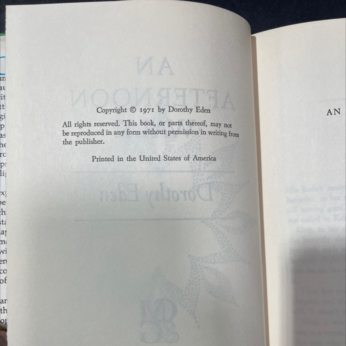 an afternoon walk book, by dorothy eden, 1971 Hardcover image 3