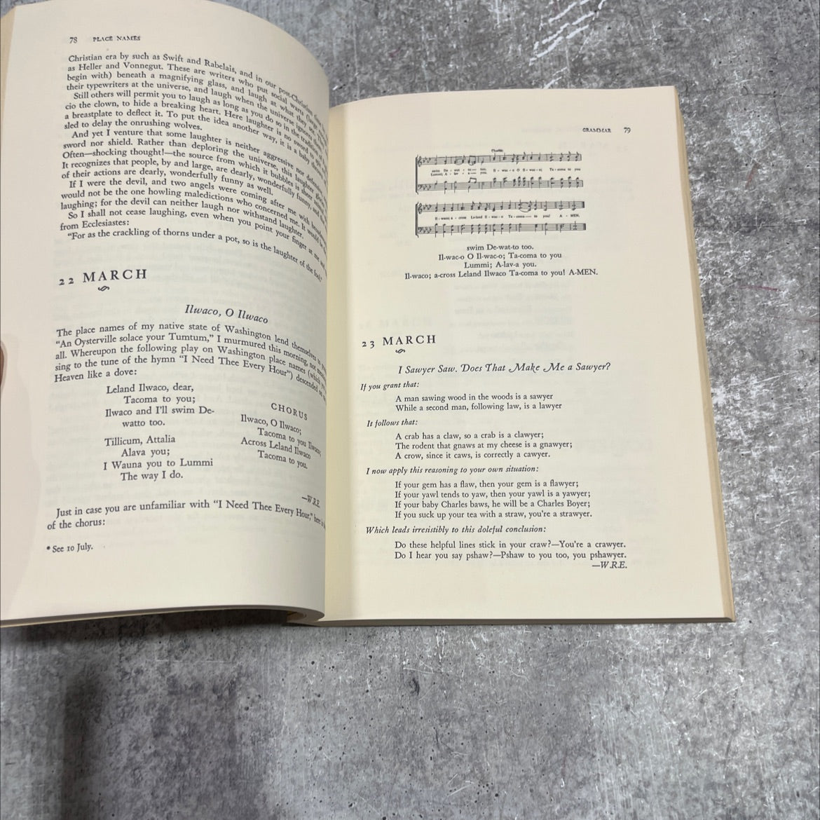 an almanac of words at play book, by Willard R. Espy, 1975 Paperback image 4