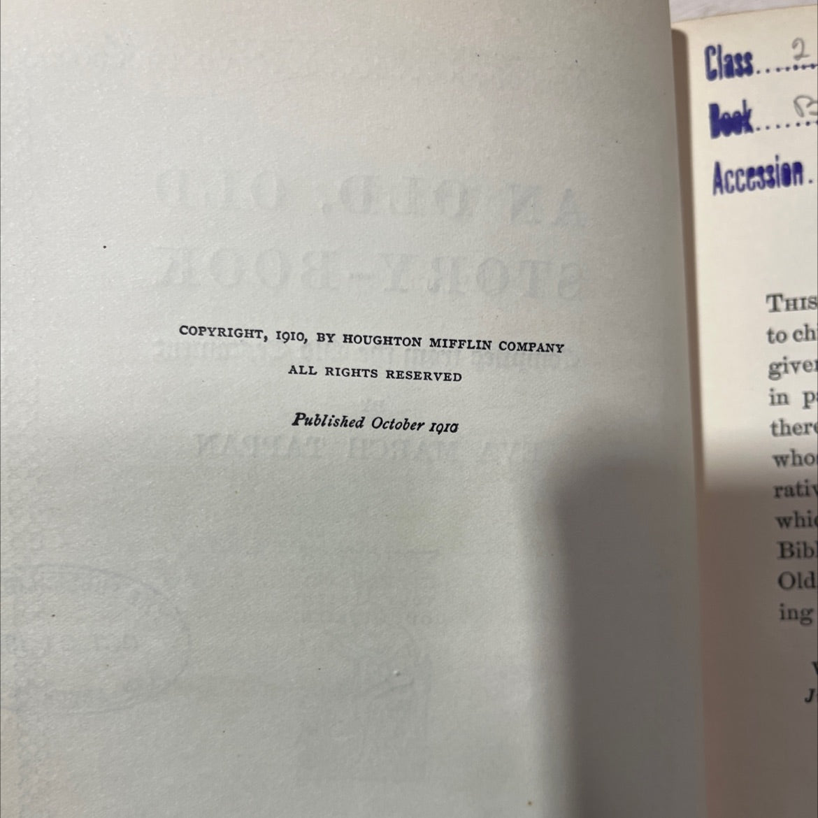 an old, old story-book book, by eva march tappan, 1910 Hardcover, Antique, Heavily Used image 3