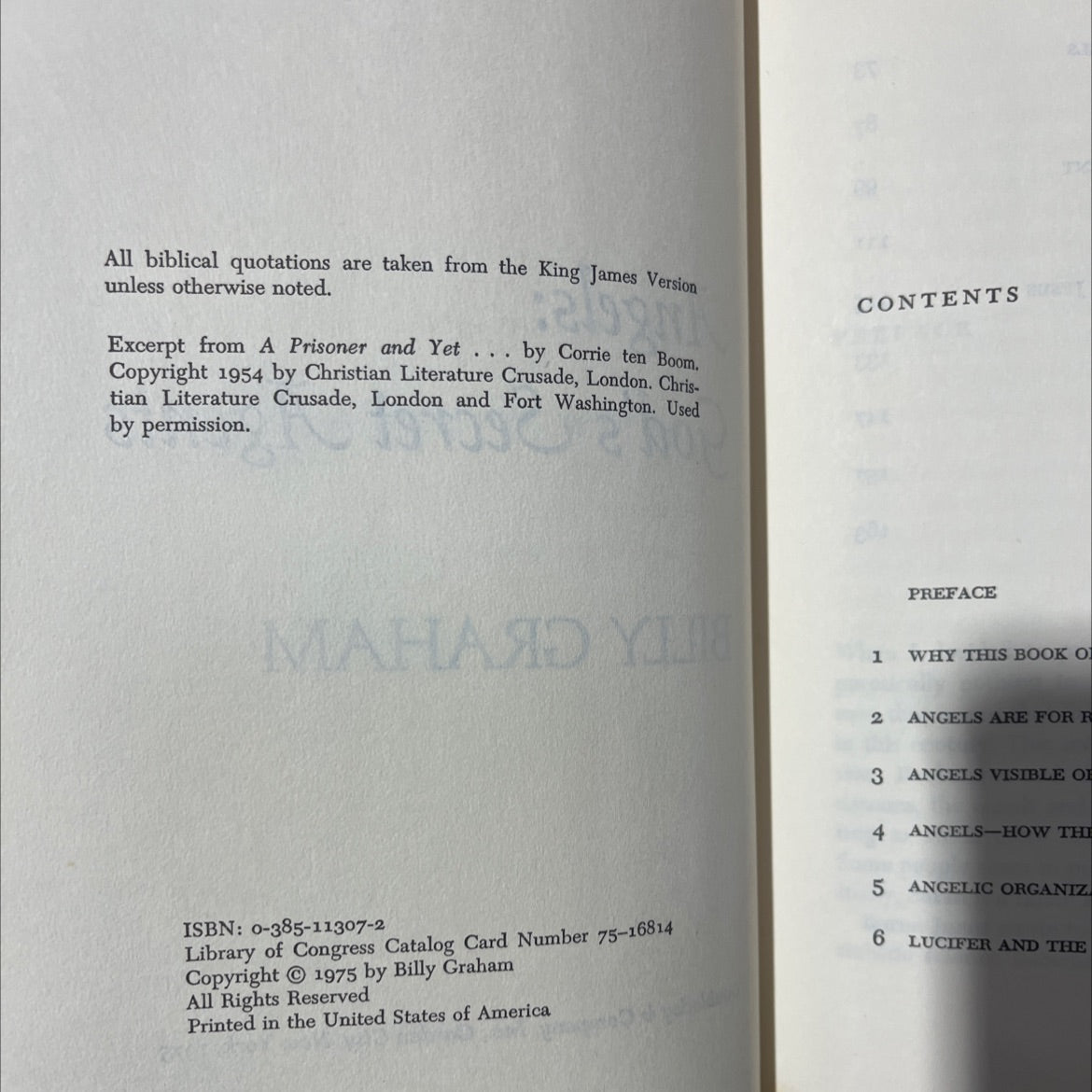 angels: god's secret agents book, by billy graham, 1975 Hardcover, Vintage, Heavily Used image 3