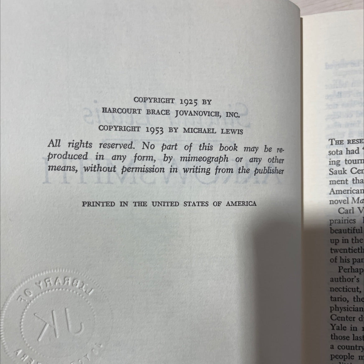 arrowsmith book, by sinclair lewis, 1953 Leather, Vintage image 3