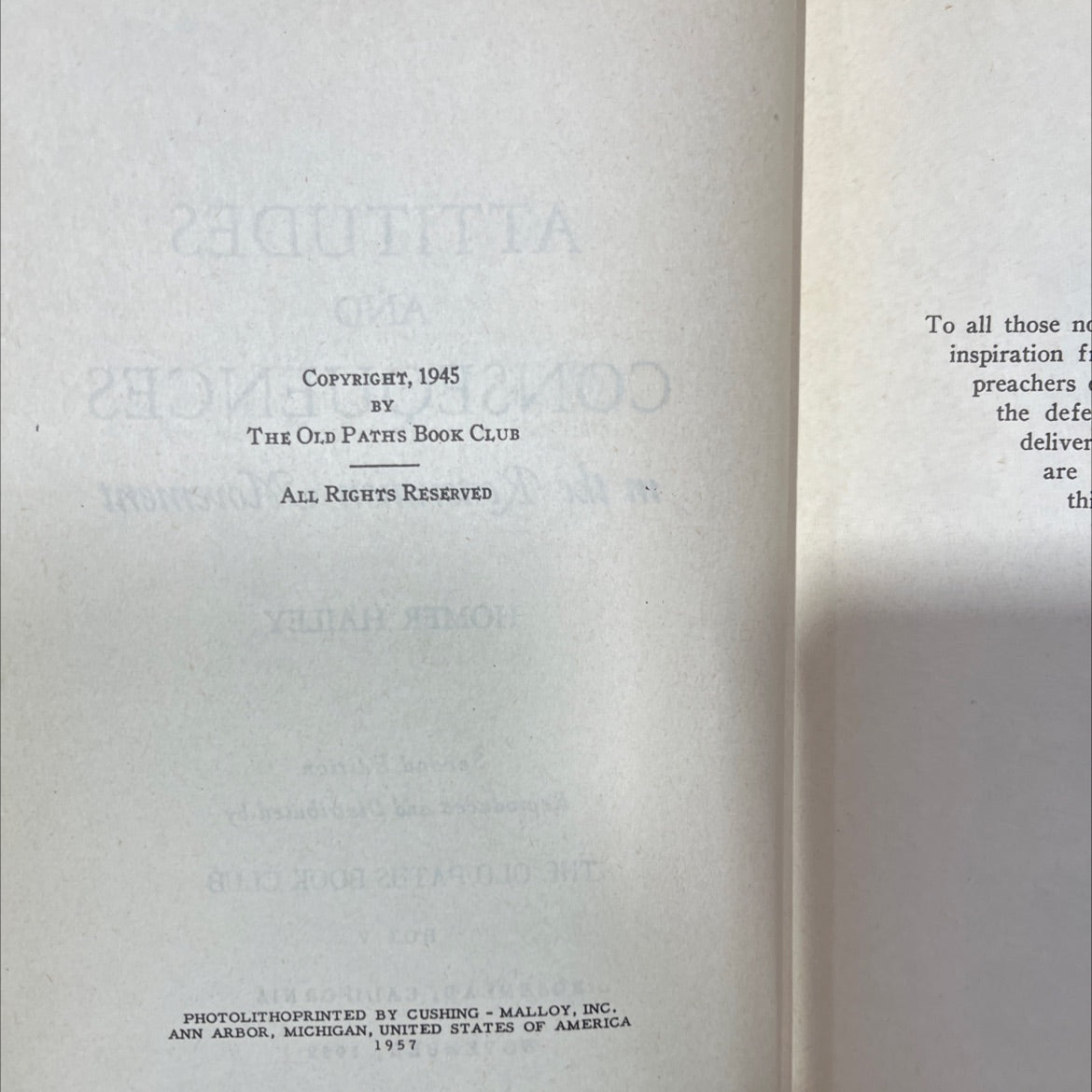 attitudes and consequences in the restoration movement book, by homer hailey, 1957 Hardcover, Vintage image 3