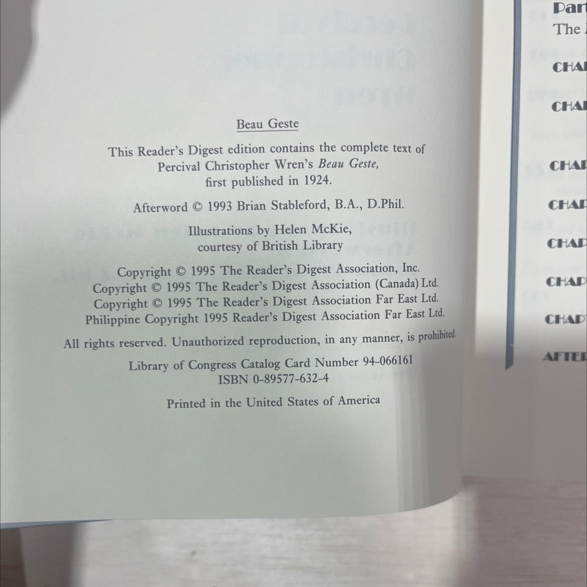 beau geste book, by Percival Christopher Wren, 1993 Leather image 3