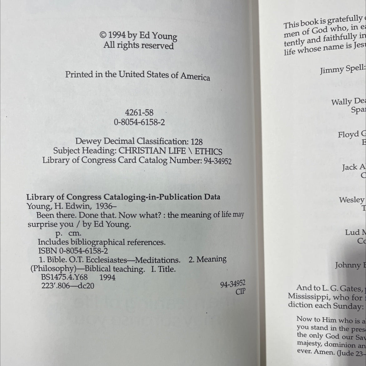 been there. done that. now what? book, by Ed Young, 1994 Hardcover image 3