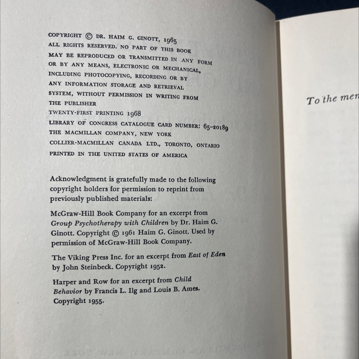 between parent and child new solutions to old problems book, by Dr. Haim G. Ginott, 1965 Hardcover image 3