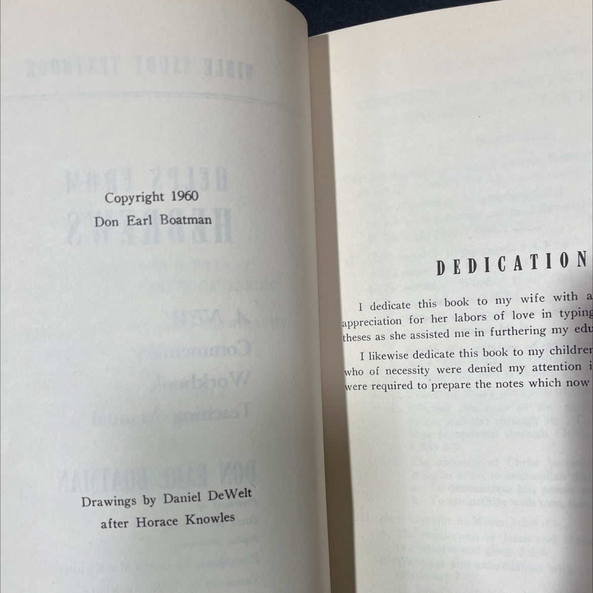 bible study textbook helps from hebrews a new commentary workbook teaching manual book, by don earl boatman, 1960 image 3