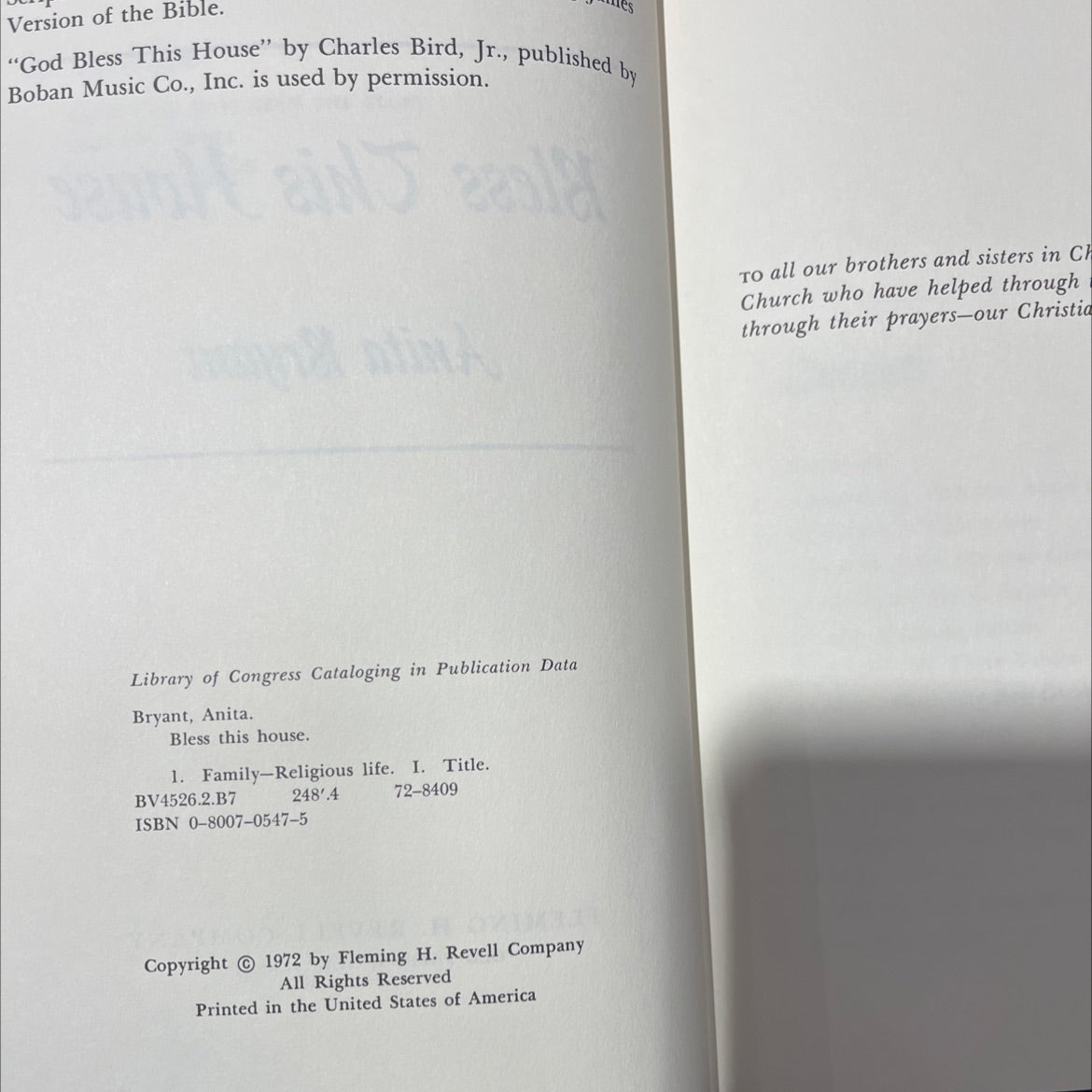 bless this house book, by anita bryant, 1972 Hardcover image 3