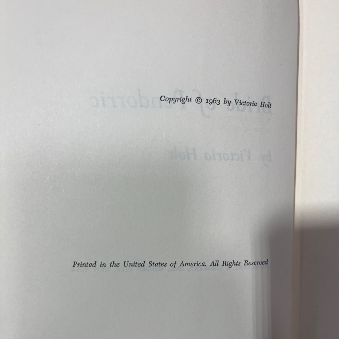 bride of pendorric book, by victoria holt, 1963 Hardcover image 3