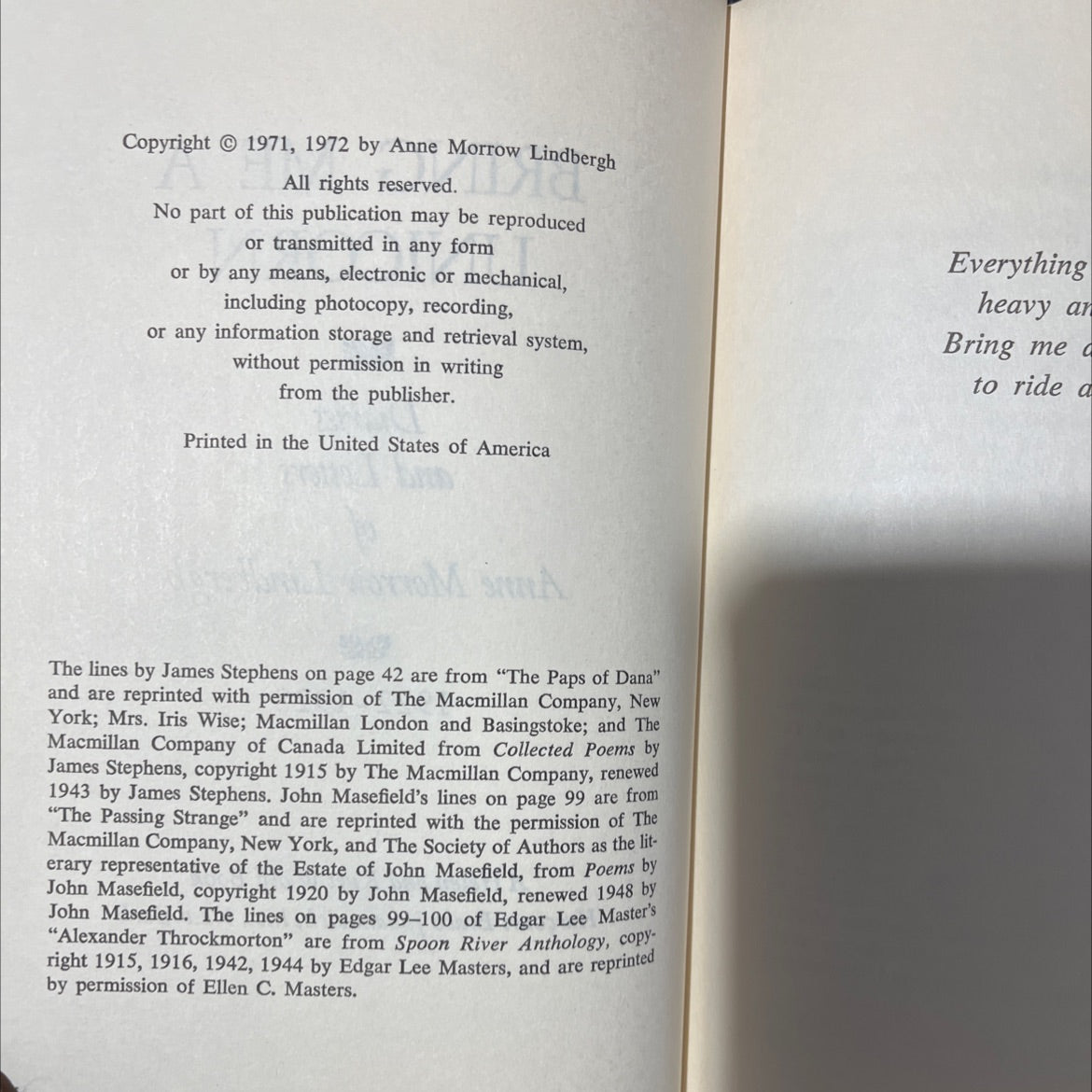 bring me a unicorn diaries and letters book, by Anne Morrow Lindbergh, 1972 Hardcover image 3