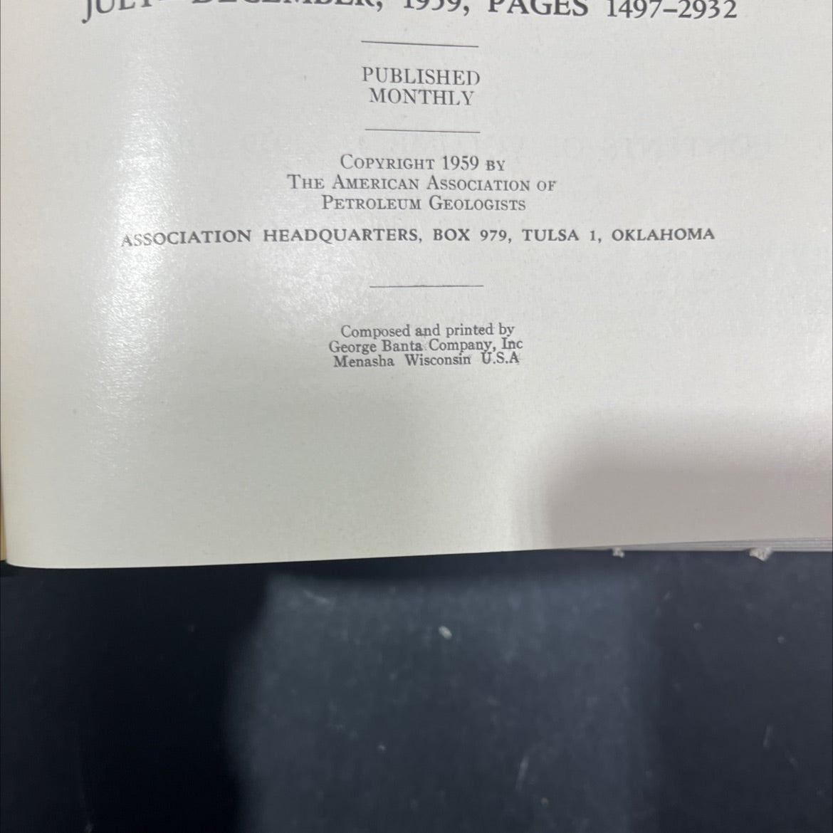 bulletin of the american association of petroleum geologists book, by g. e. murray, 1959 Hardcover image 3