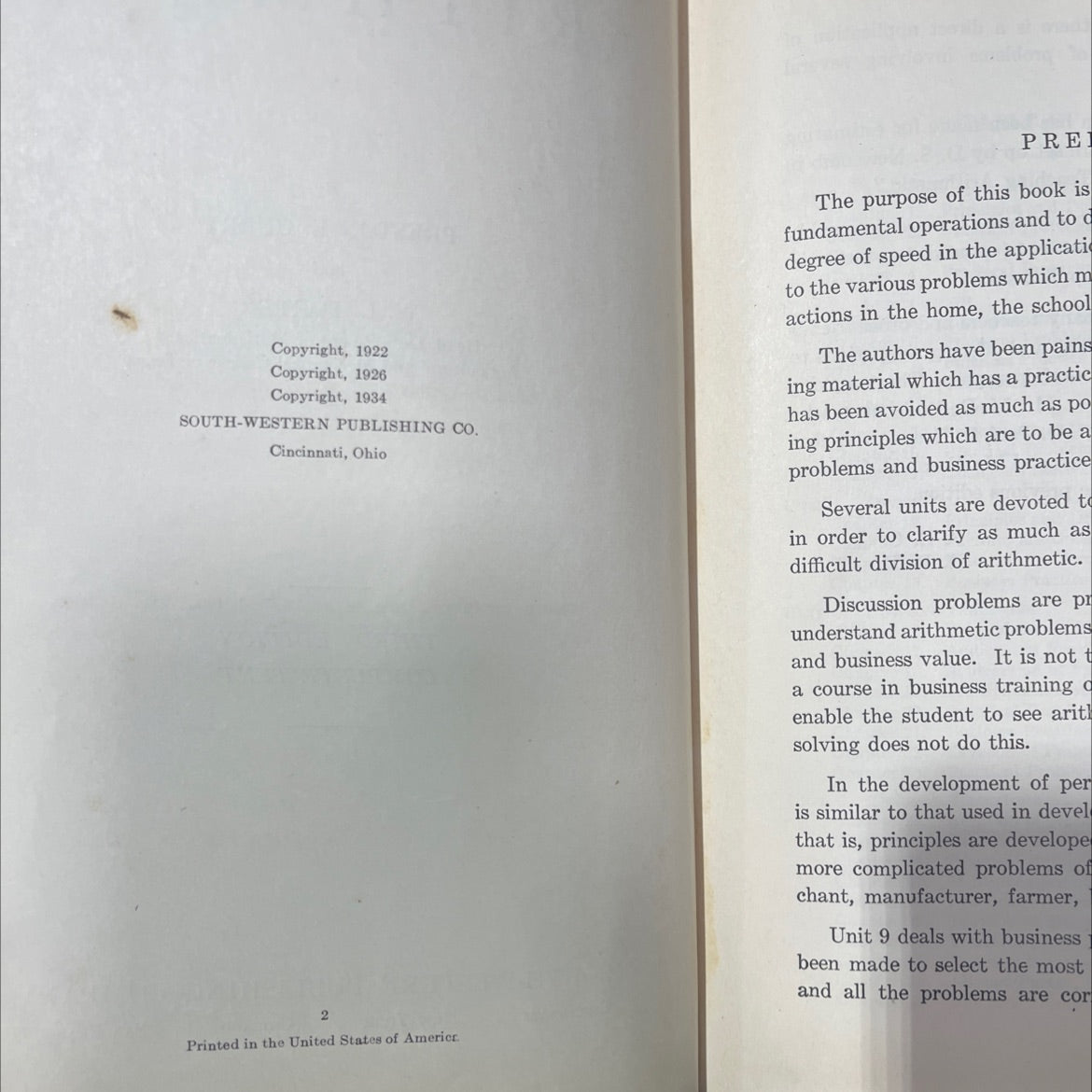 business arithmetic book, by preston e. curry and w. l. porter, 1934 Hardcover image 3