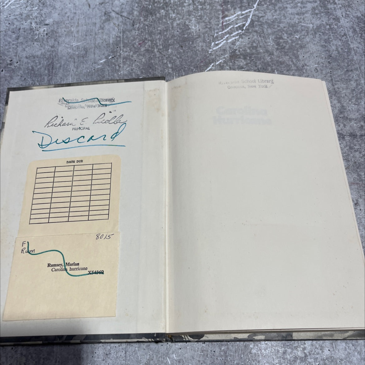 carolina hurricane book, by marian rumsey, 1977 Hardcover image 4