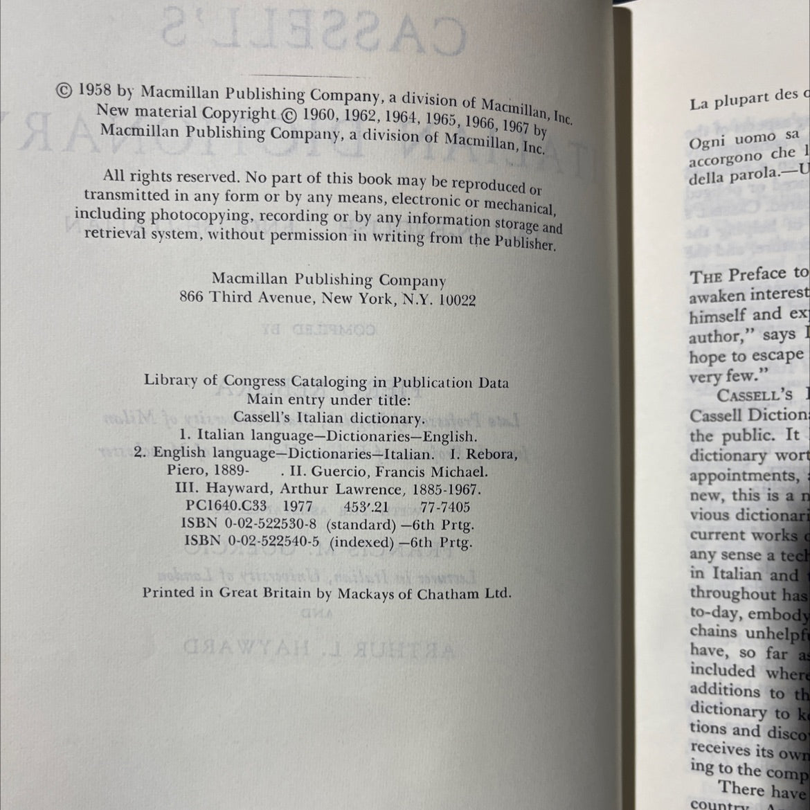 cassell's italian dictionary italian-english english-italian book, by piero rebora, 1970 Hardcover image 3