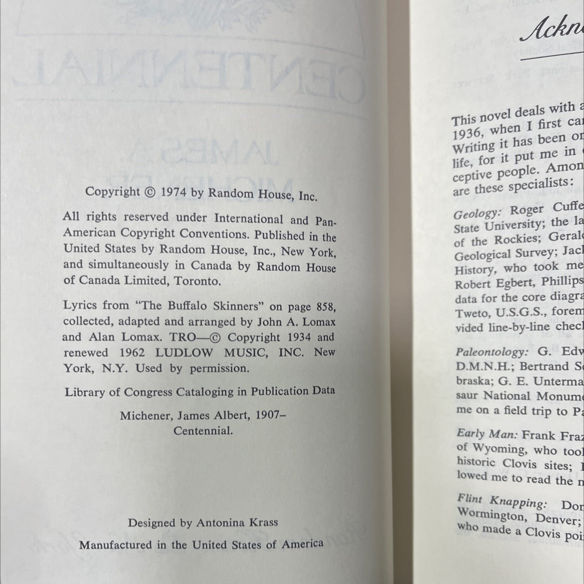 centennial book, by james a. michener, 1974 Hardcover image 3