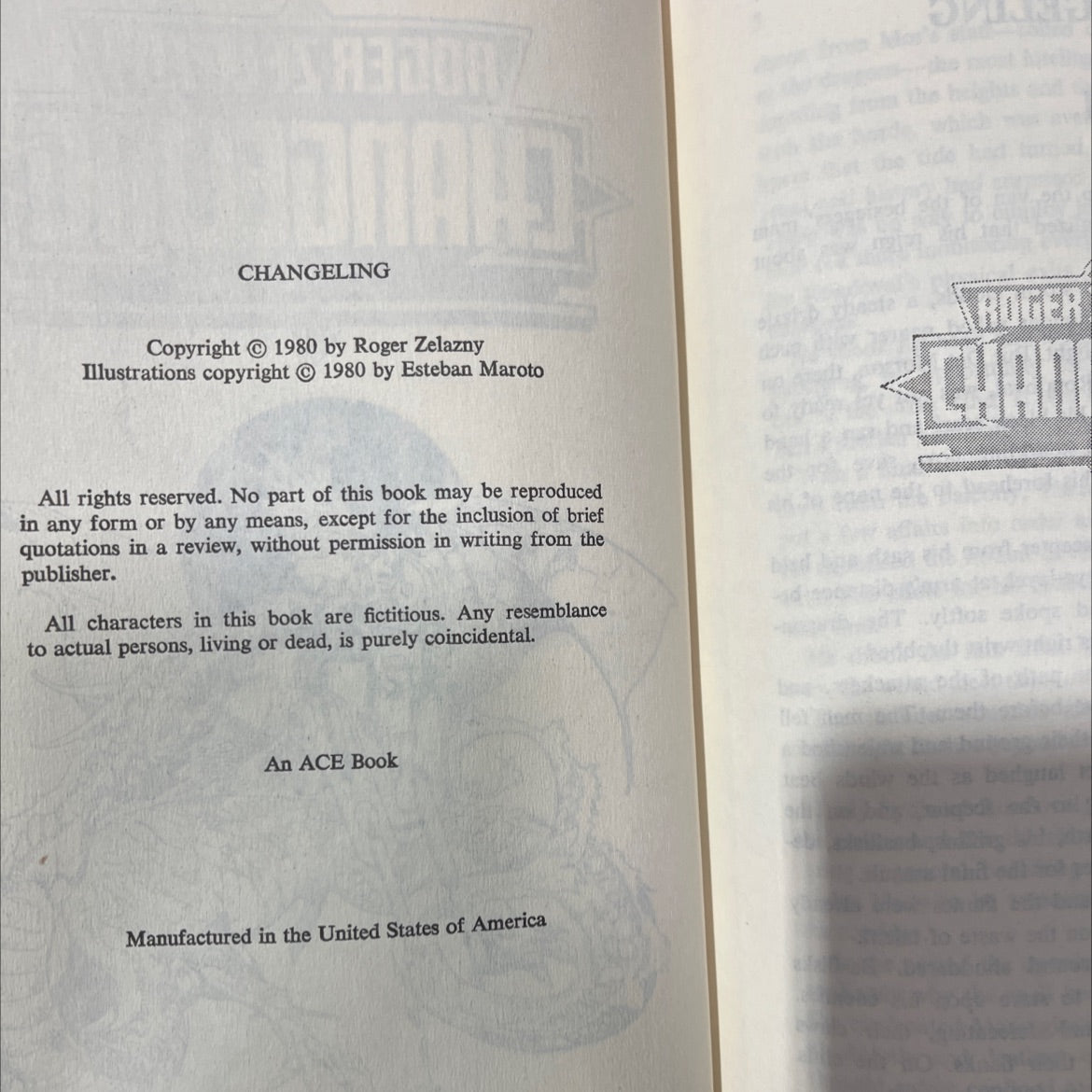 changeling book, by roger zelazny, 1980 Hardcover image 3