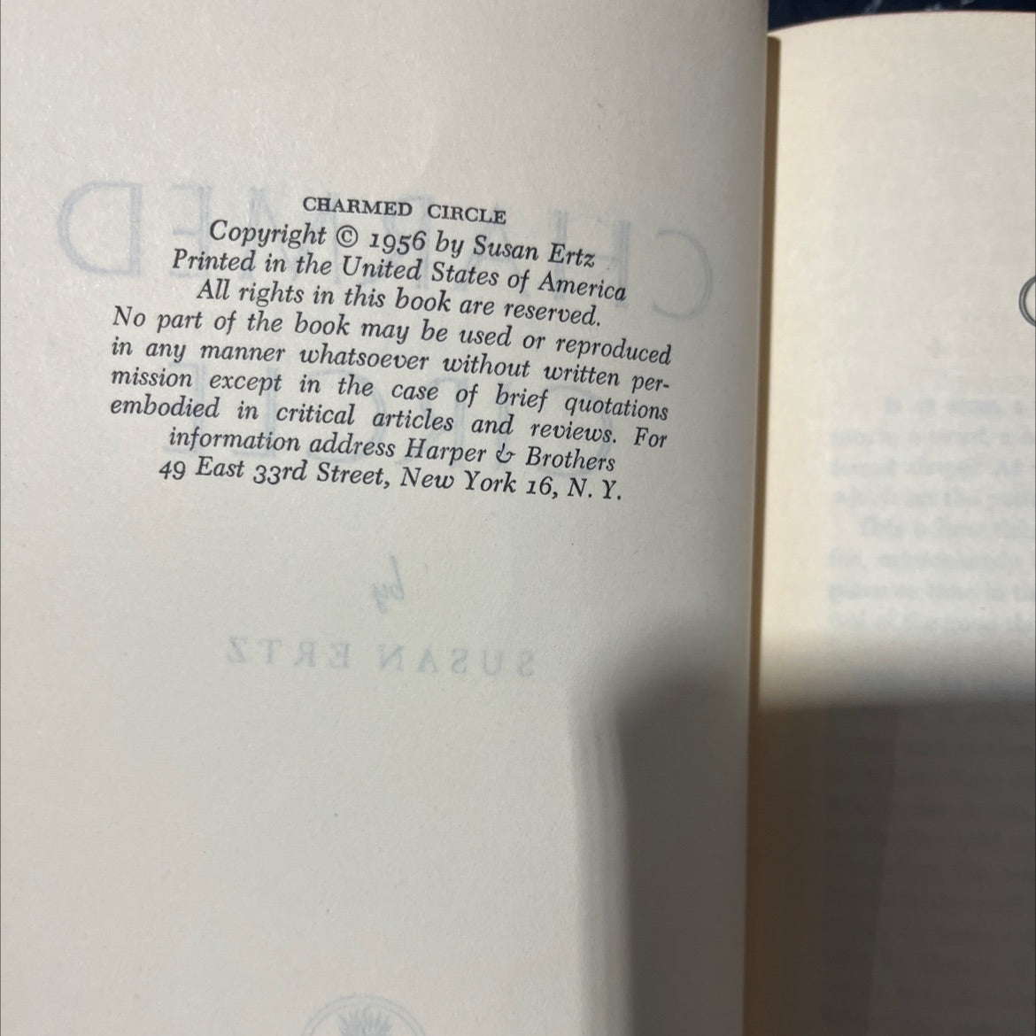 charmed circle book, by susan ertz, 1956 Hardcover image 3