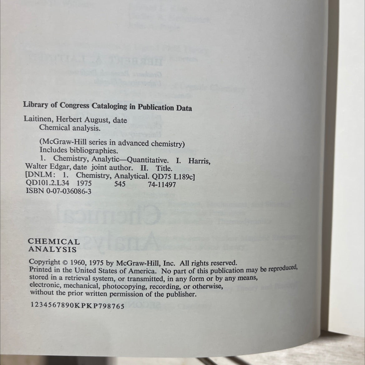 chemical analysis an advanced text and reference second edition book, by herbert a. laitinen, walter e. harris, unknown image 3