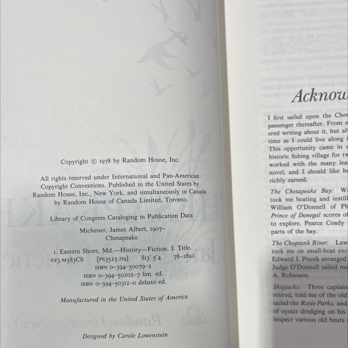 chesapeake book, by James A. Michener, 1978 Hardcover image 3