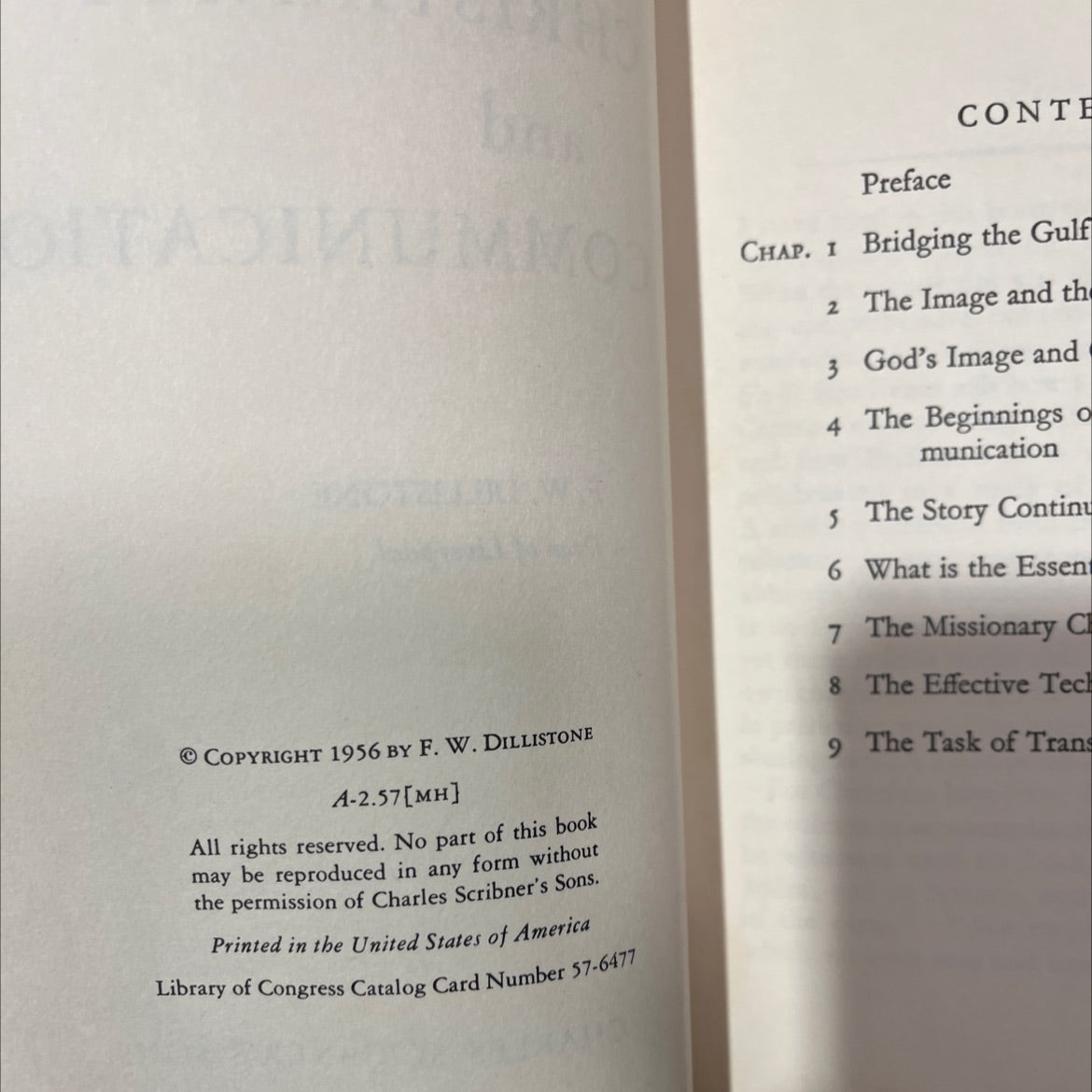 christianity and communication book, by f. w. dillistone, 1956 Hardcover, Vintage image 3
