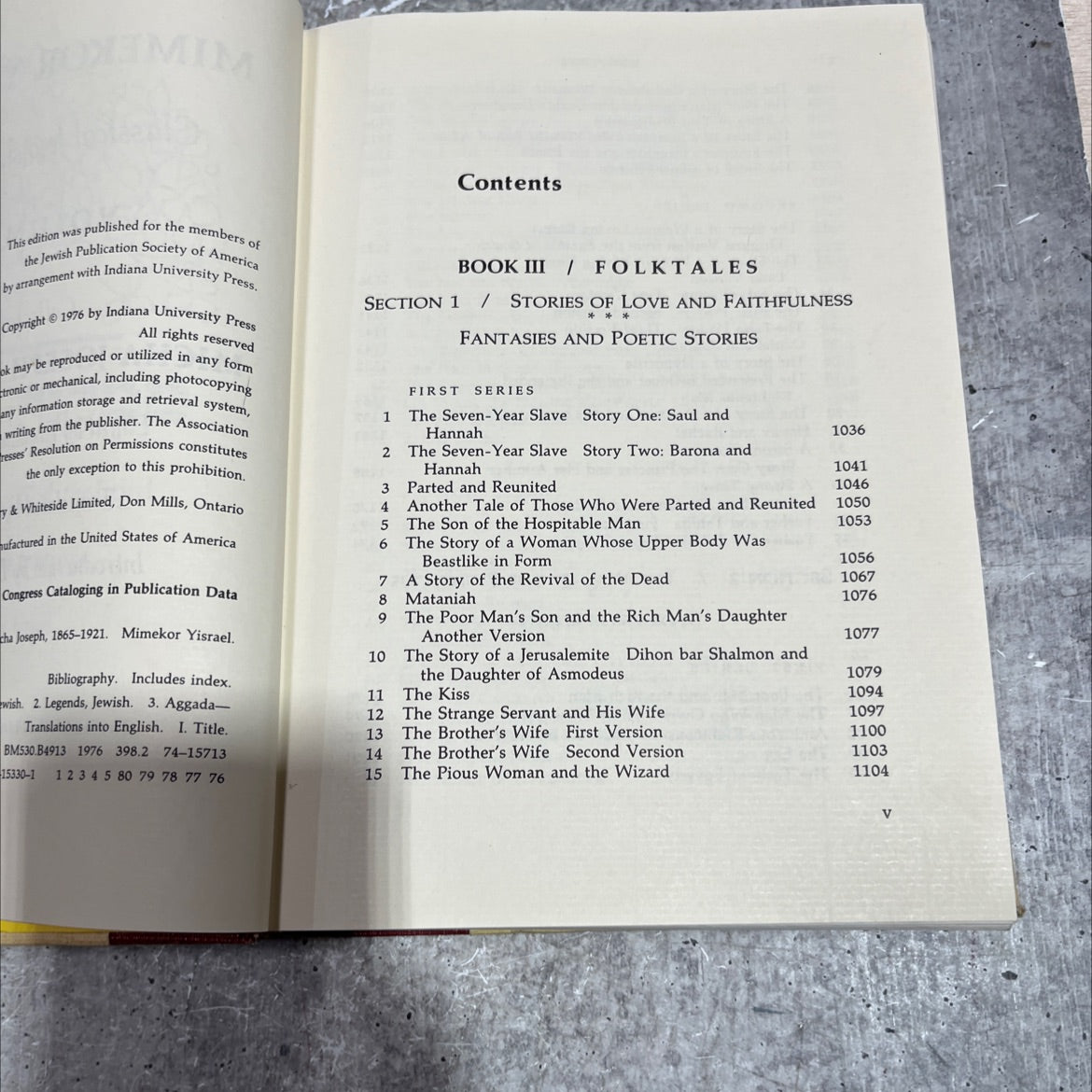 classical jewish folktales volume iii book, by micha joseph bin gorion, 1976 Hardcover image 4